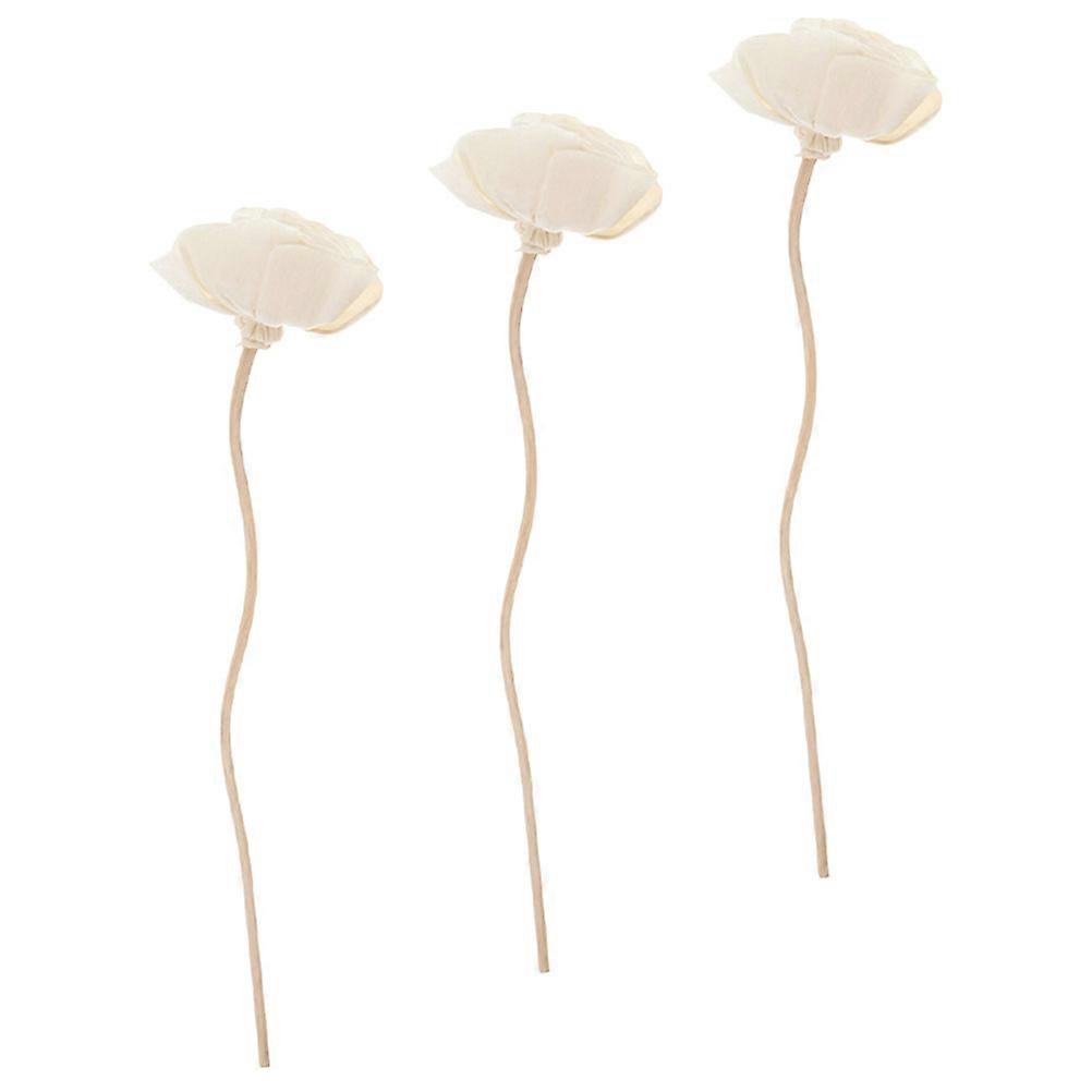 Aromatherapy Flower Diffuser Sticks Made of Synthetic Material for Home Use Beige Color 3 Pieces
