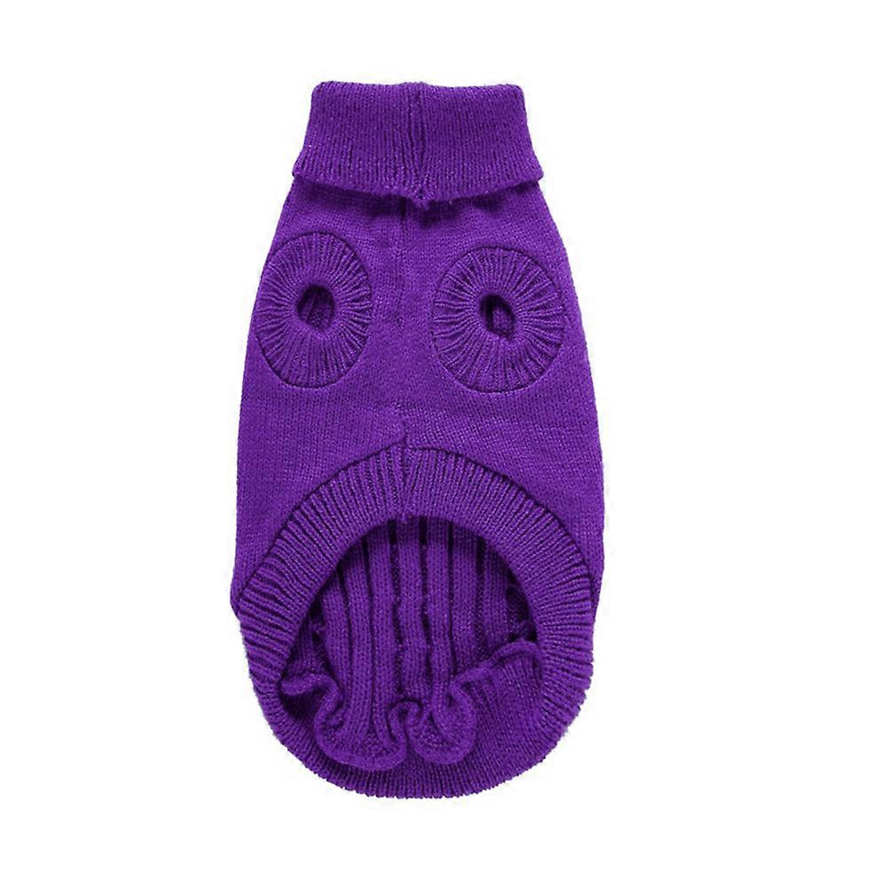 Winter Purple Dog Sweater For Pets With Knitting Design Cozy Warmth 1Pack