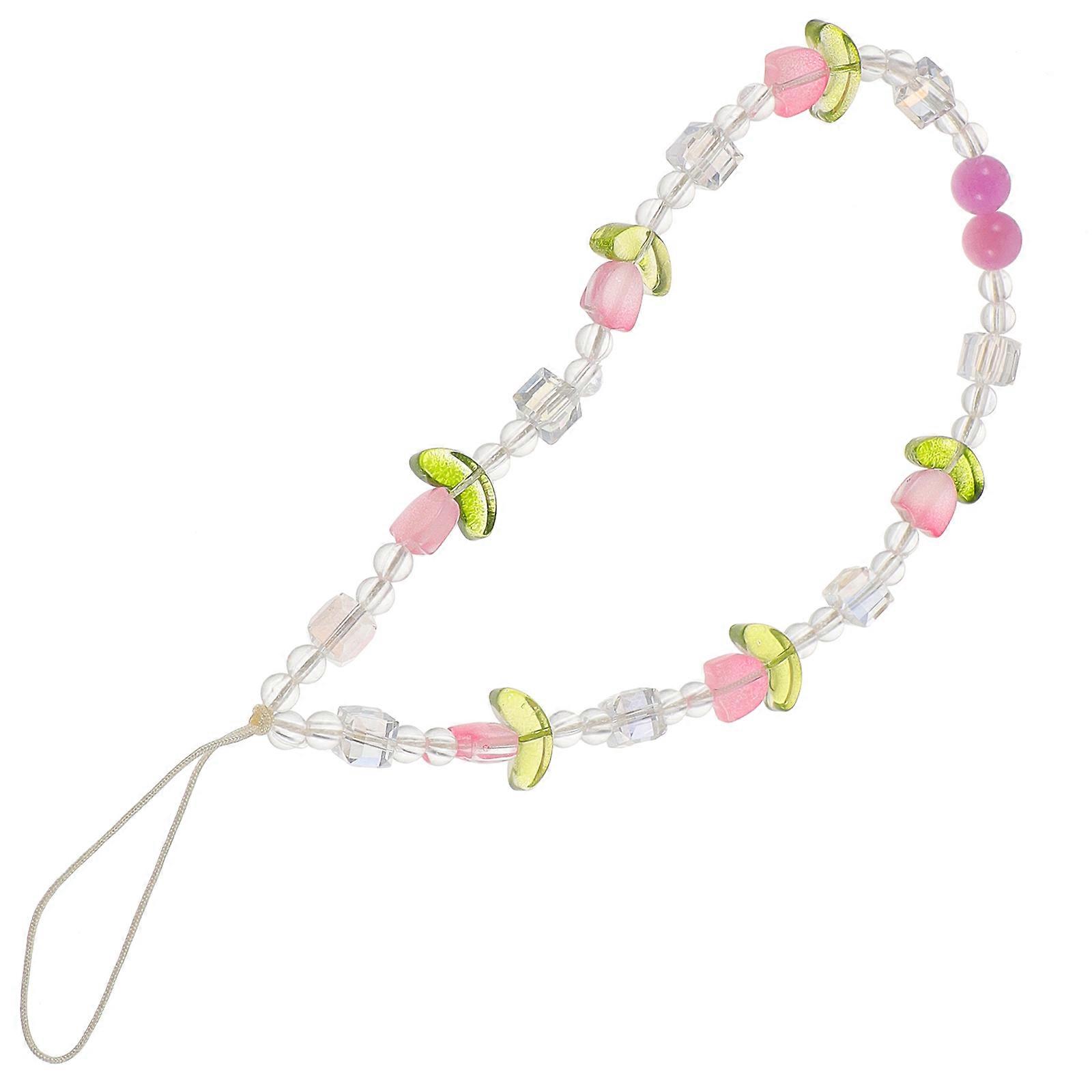 Handmade Phone Lanyard Cell Phone Chain With Rectangular Design For Girls Daily Use Violet Color 1Set Decoration