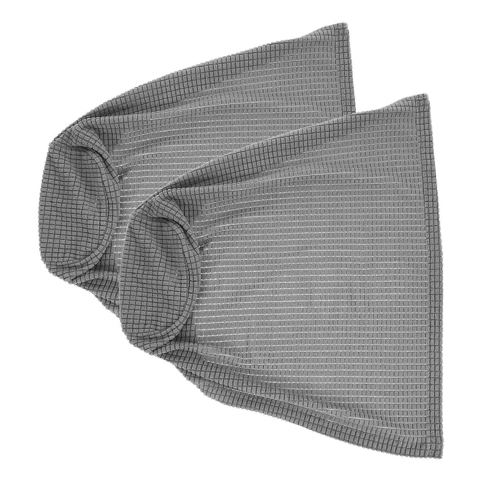 2pcs Universal Elastic Sofa Armrest Covers Towels Protective Fabric for Home Office Light Grey