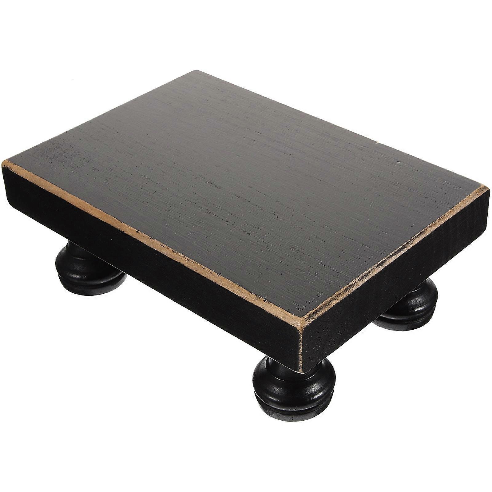 FRCOLOR Farmhouse Riser Wooden Pedestal Stand Tabletop Display Small Stool Detachable Footed Base for 1 Set Perfume Soap