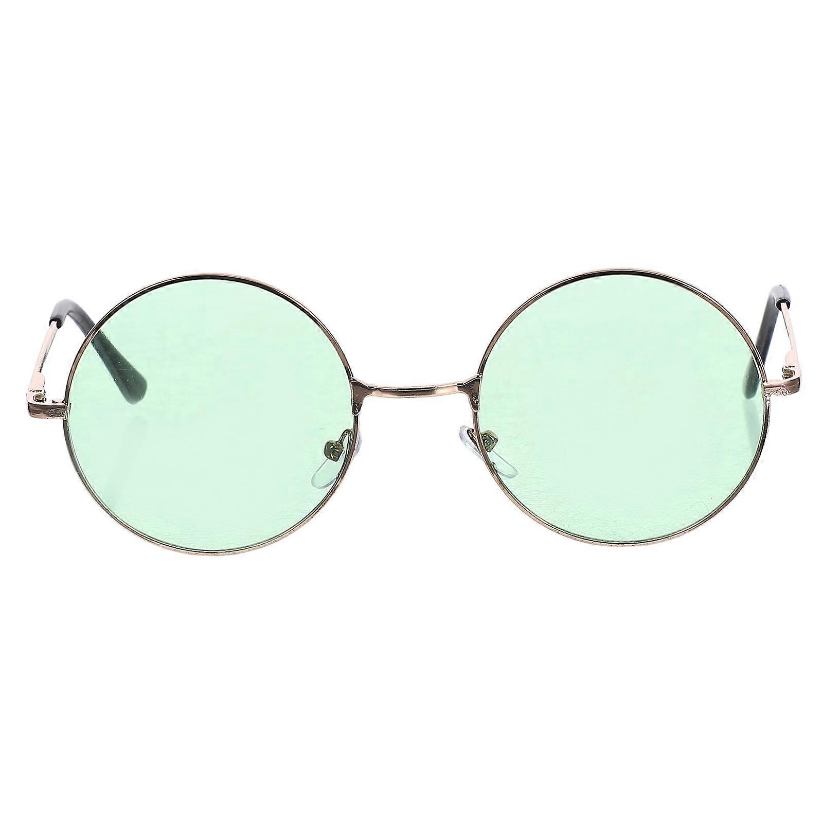 Colored Round Oversized Sunglasses UV400 Protection Retro Style for Men and Women Gold Frame