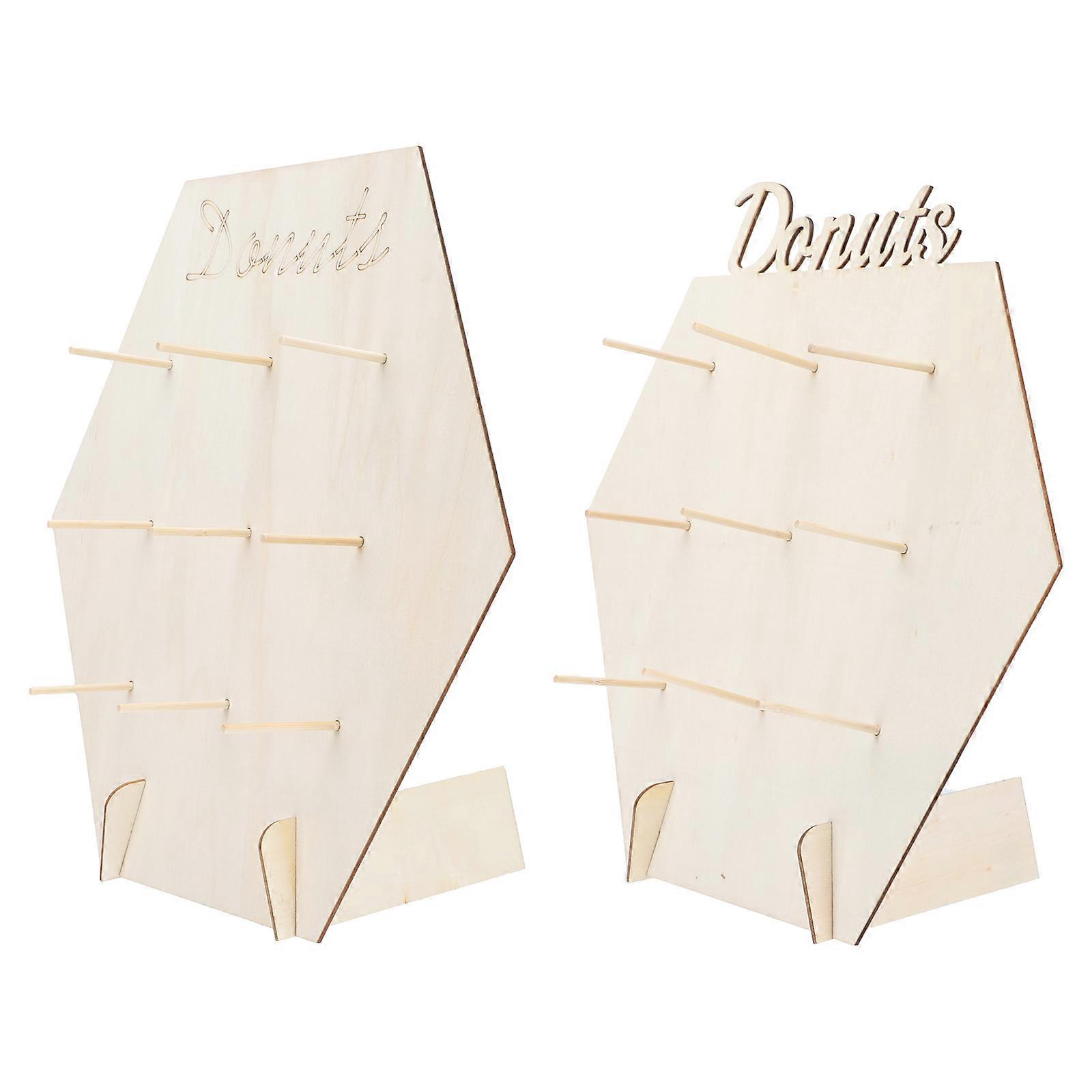 Practical Doughnut Board Stand 34.5X34.5Cm Great For Weddings Unique For Cocktail Events 2 Sets