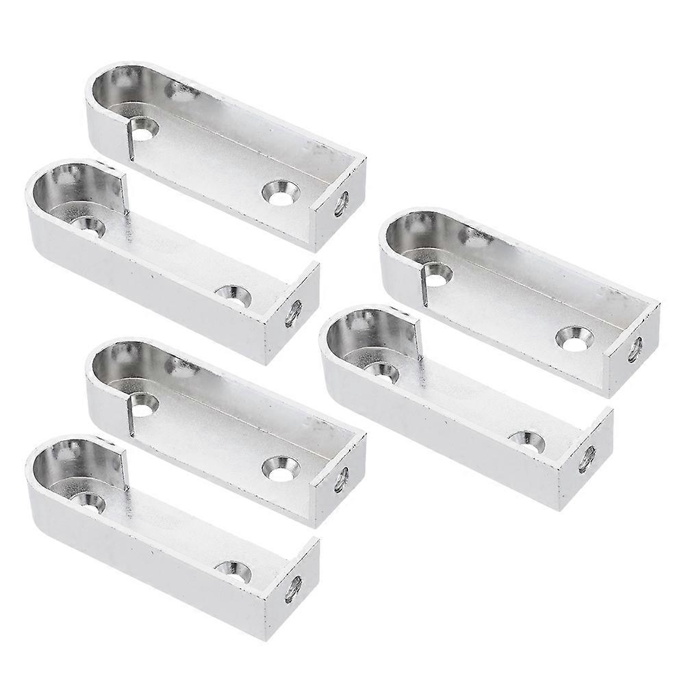 Flange Socket Shape Wardrobe Closet Rod Bracket 6Set Storage Solutions Iron Homeowners 6.4x2cm