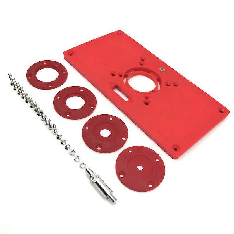 ABS Router Table Plate w/ 4 Rings for Woodworking Bench Trimmer Models Engraving Machine Woodworking Tools