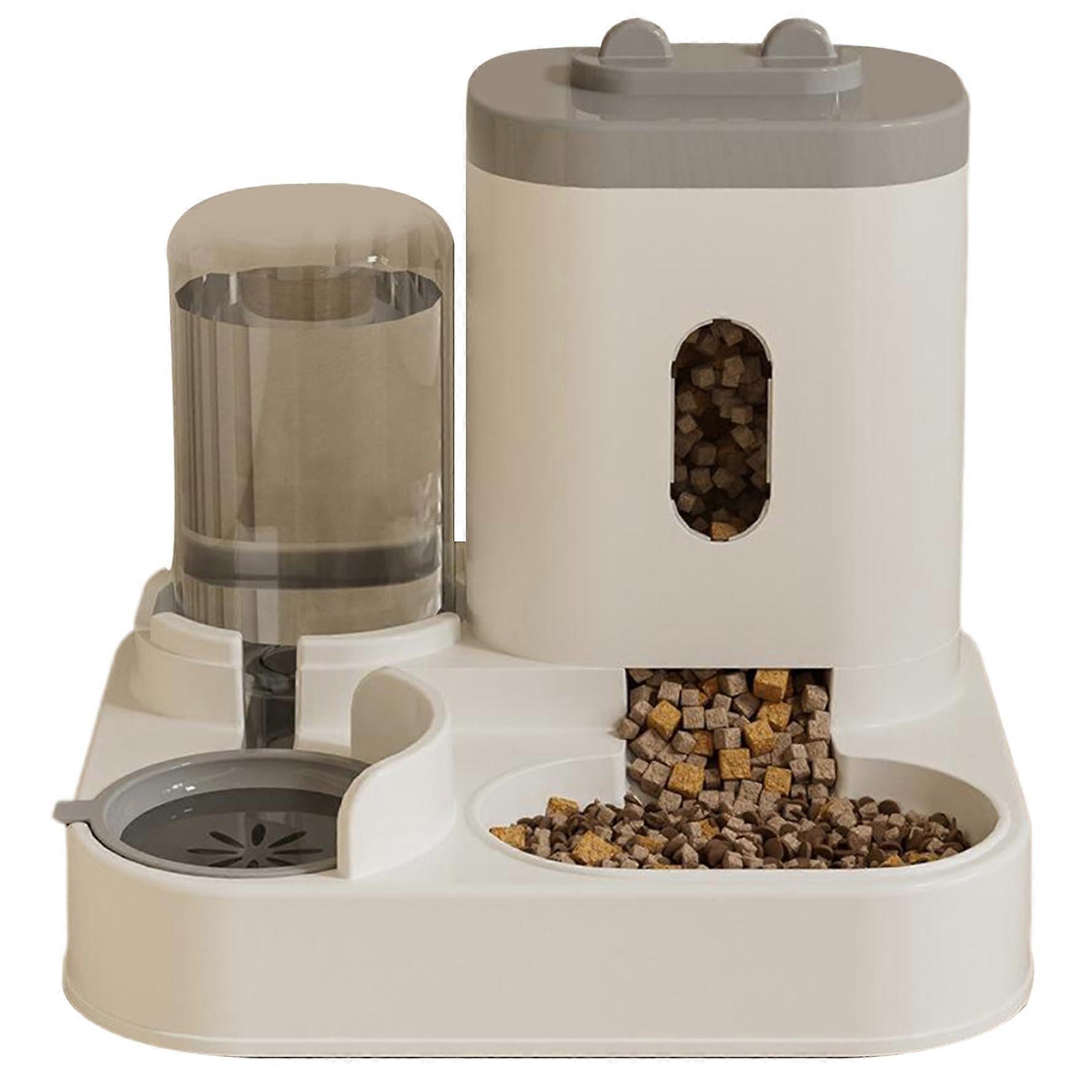 2in1 Automatic Cat Food and Water Dispenser with Removable Bowls