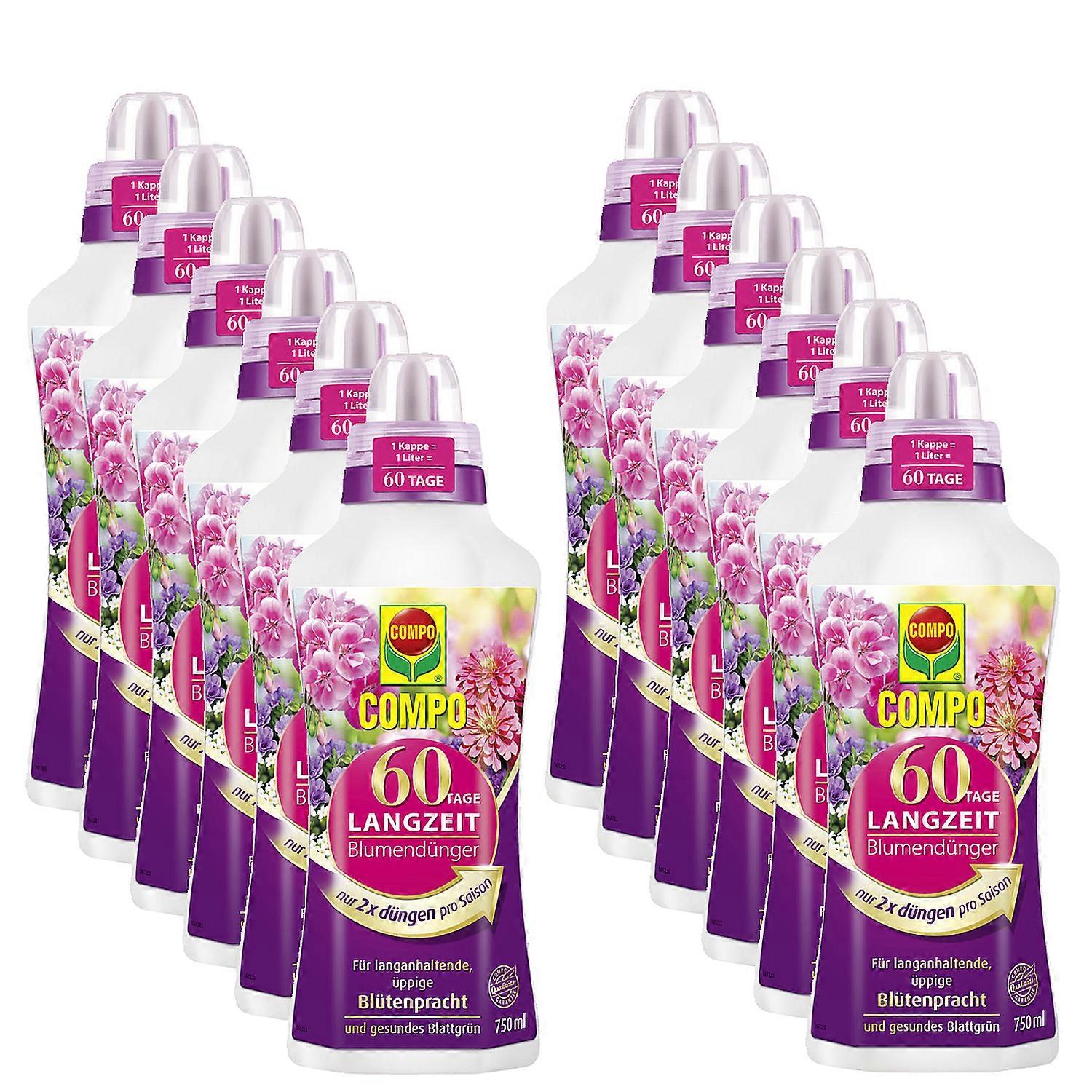 12 x COMPO 60 Tage Langzeit Blumendünger, 750 ml