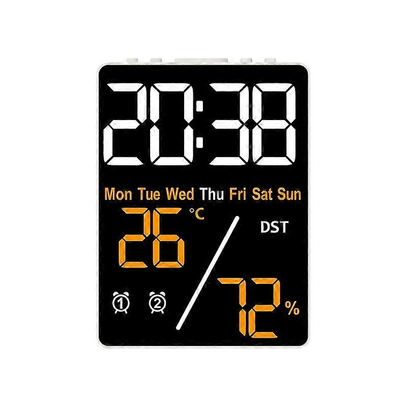 Electronic Alarm Clock Orange White