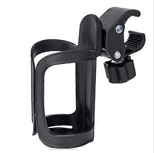 Drink Holder for Prams and Bicycles, 360 Degree Rotating Cup Holder for Baby Bottles, Wheelchairs, and Mountain Bikes - Black