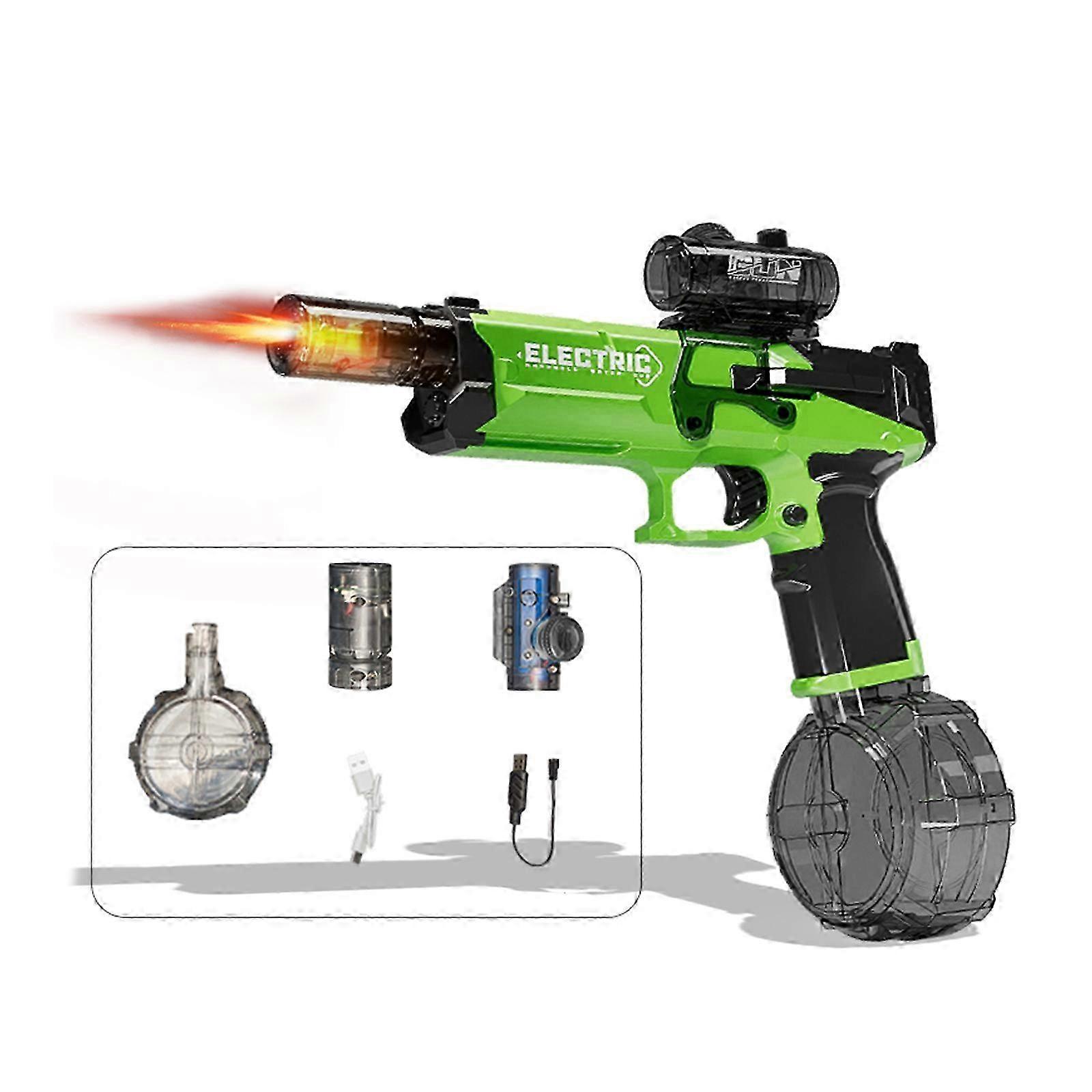 AURA Realistic Flame Effect Electric Water Guns High Capacity Water Squirt Toy For Adult Kids Beach And Backyard Adventure Green