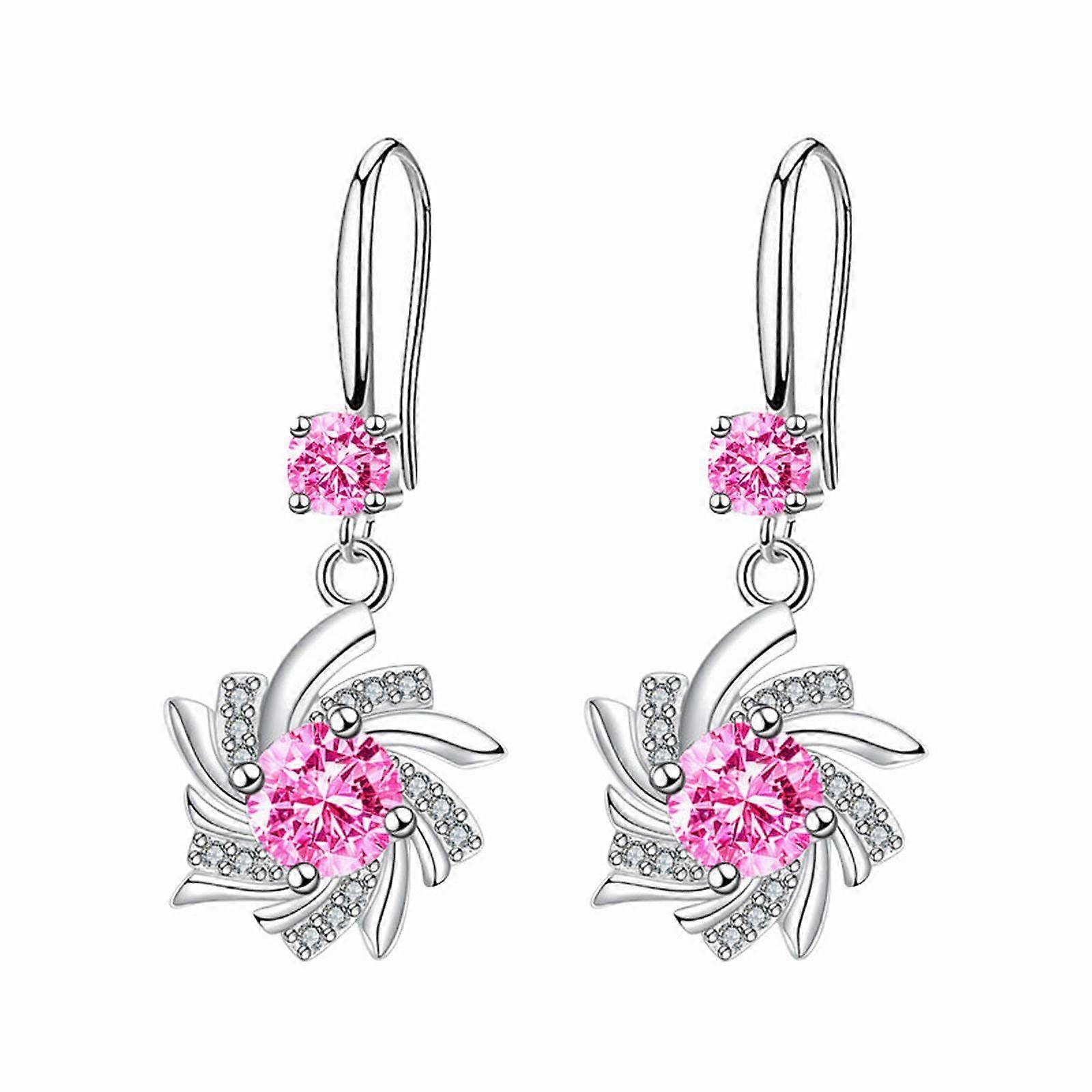 Dangle Earrings Silber Zirkonia Ohrringe Set Amethyst Lila Melodie Noten C Einheitsgröße für Frauen, Modische Ohrringe