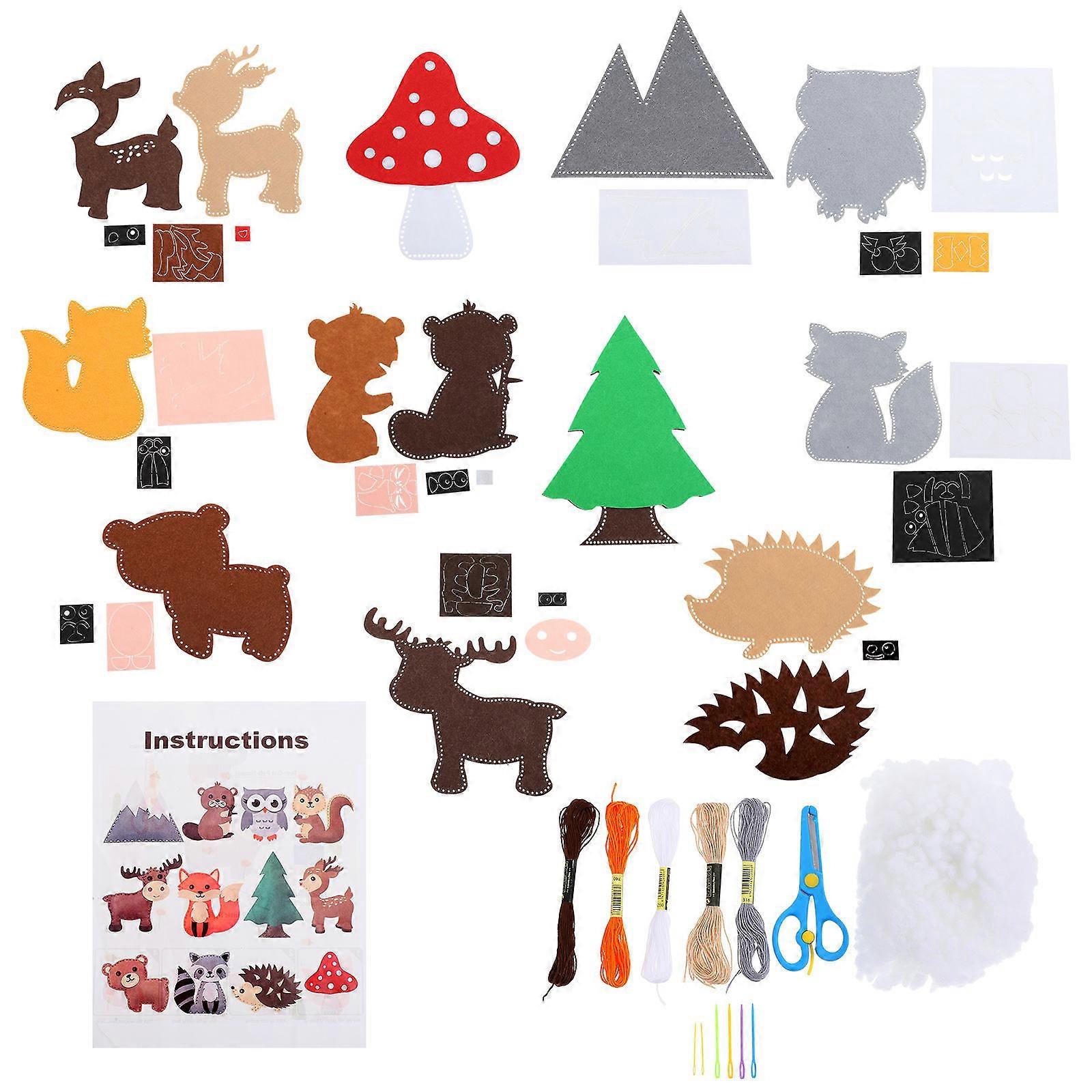 DIY Sewing Toys Felt Craft Kit For Kids Home Use Creative Activities Colorful Materials 1 Set