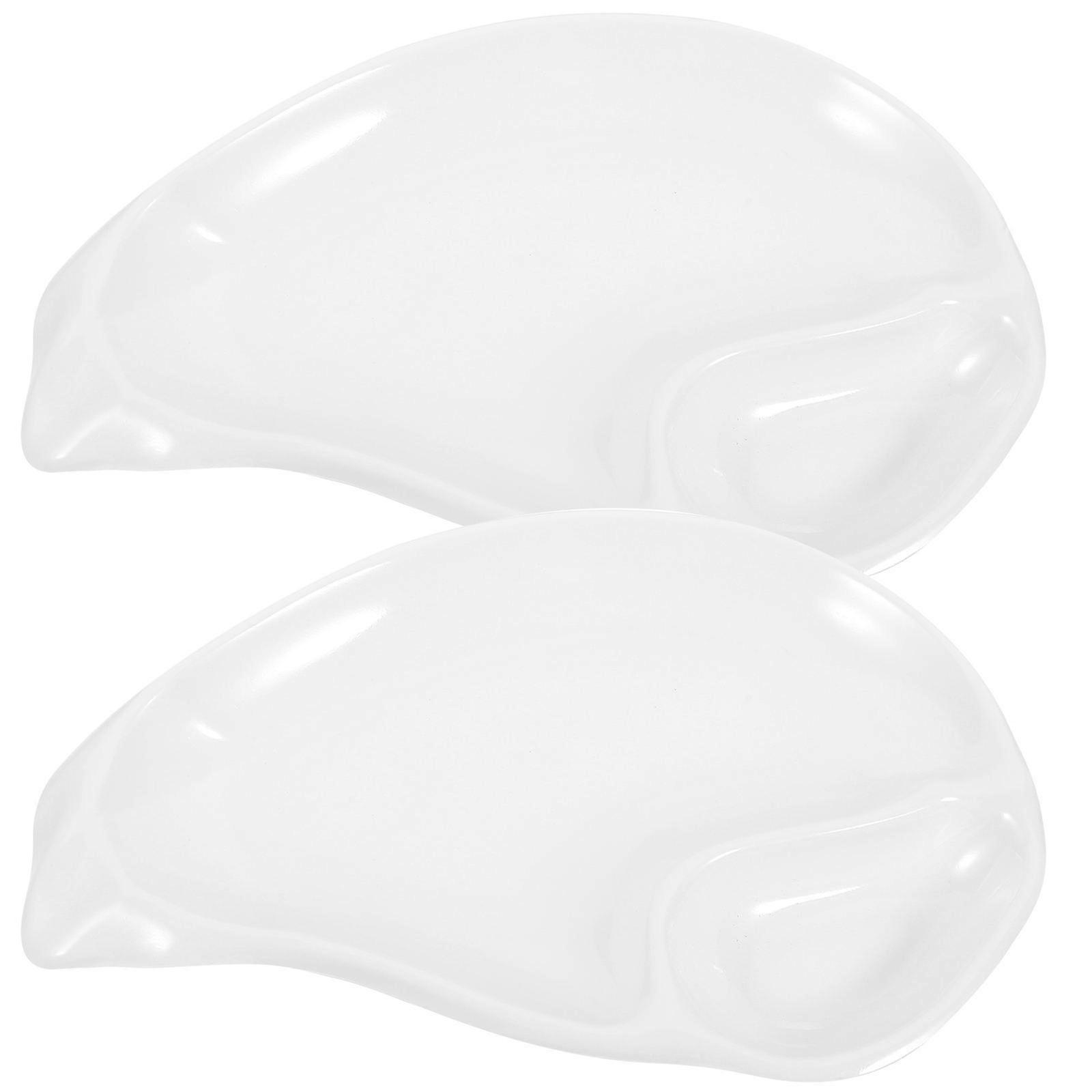 White Chip and Dip Serving Set for Home Use with Elegant Design Perfect for Dipping 2Pcs