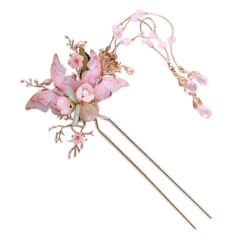 Chinese Traditional Hair Stick With Flower Design For Women In Multi Color Fixing Chignon 1Pack