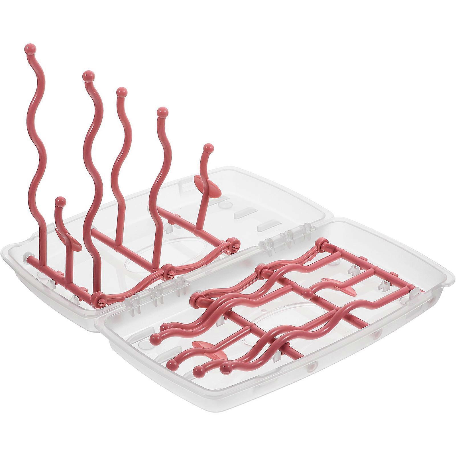 Here's a polished product title and description for your **Multi Functional Bottle Drying Rack**:
### **Product Title:**
**Pink Foldable Bottle