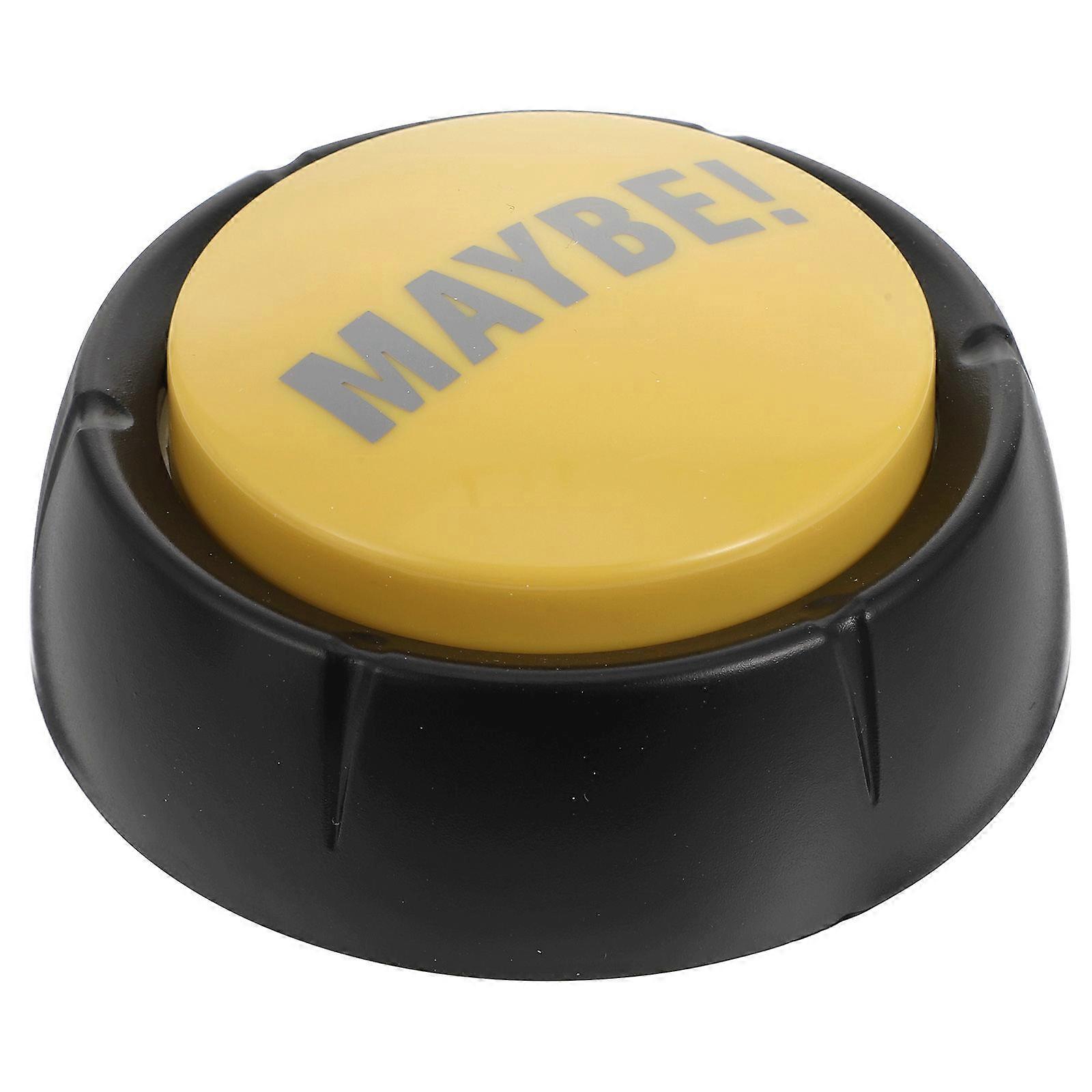 Electronic Prank Button Toy Round Party Office Entertainment Plastic Yellow for Decompression 1Pcs