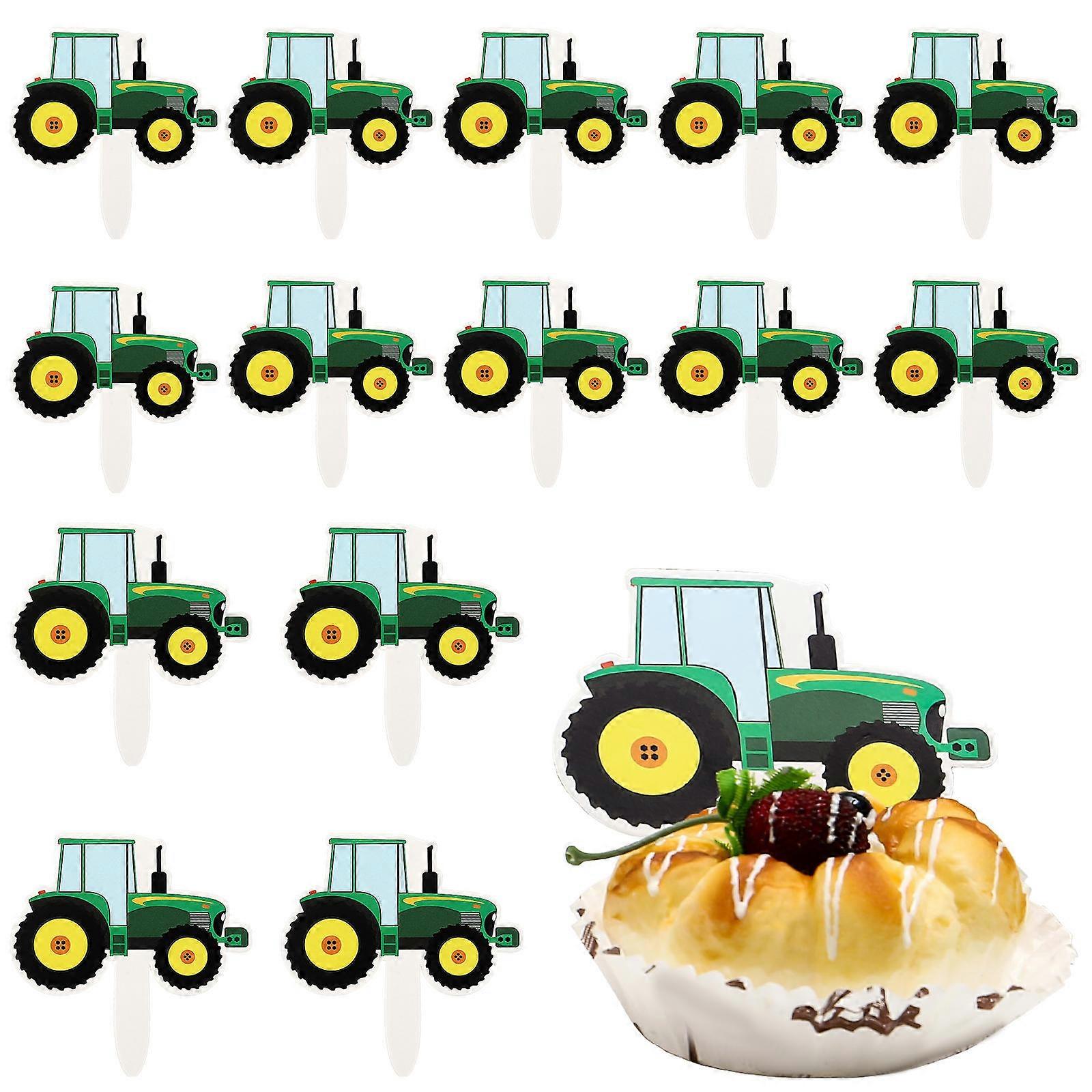42Pcs Construction Cupcake Toppers Designed For Boys Birthday Parties With Excavator Cake Decorations In Bright Colors