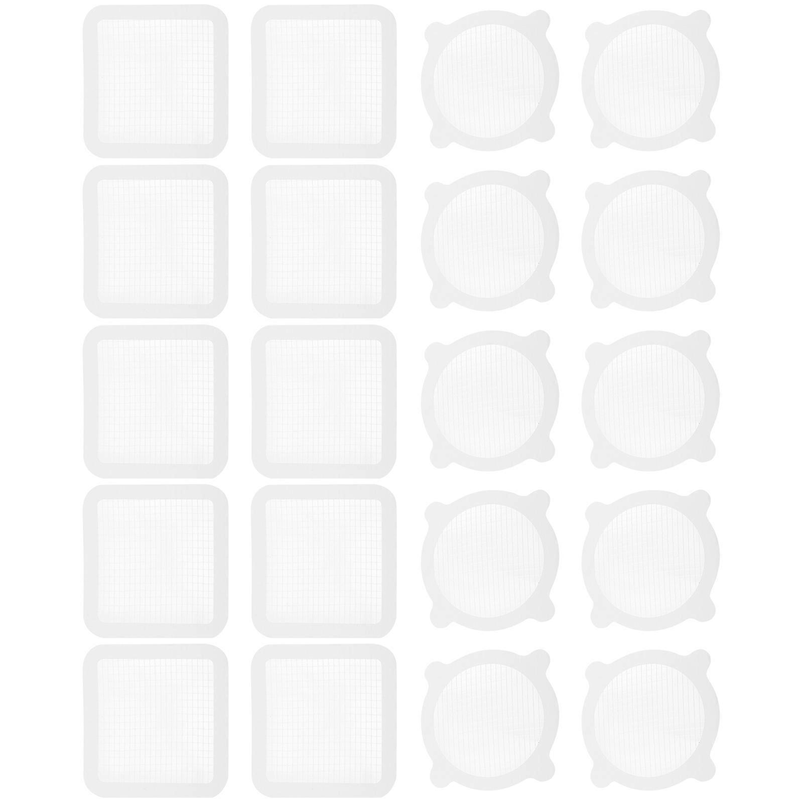 20Pcs Drain Filter Sticker Hair Filtering Anti-blocking For Floor Drain Sink White Fiberglass