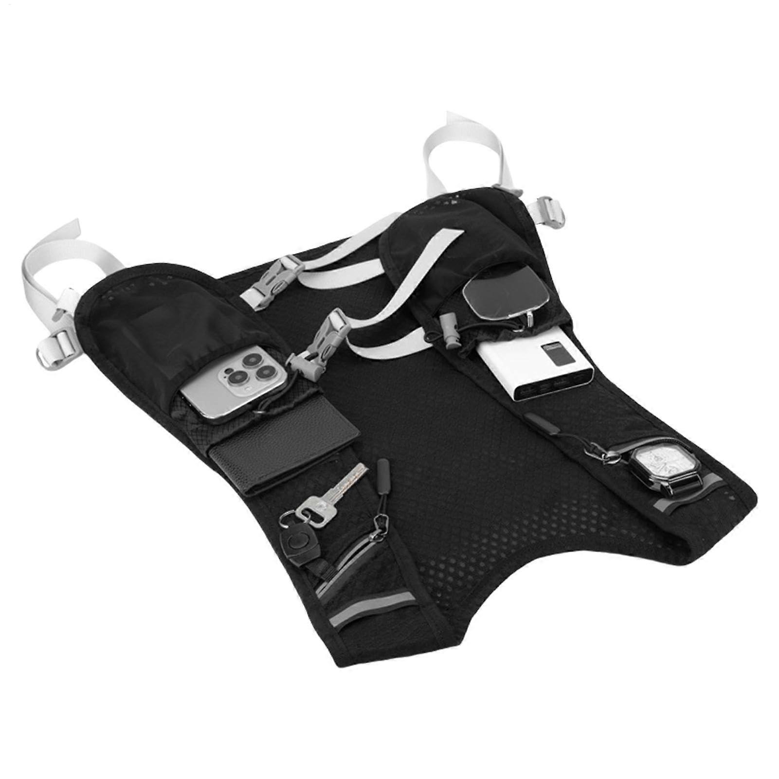 Running Water Vest Reflective Hydration Backpack with Hip Flask Pockets Phone Holder