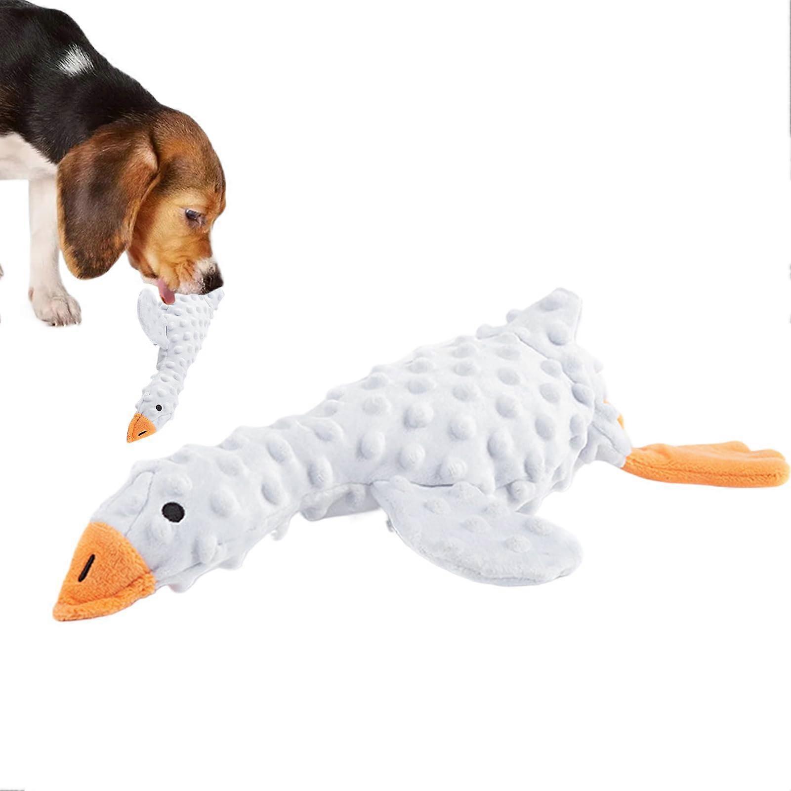 Stuffed Dog Toy – Plush Squeaky Toy  Enrichment Crinkle Puzzle  Hiding