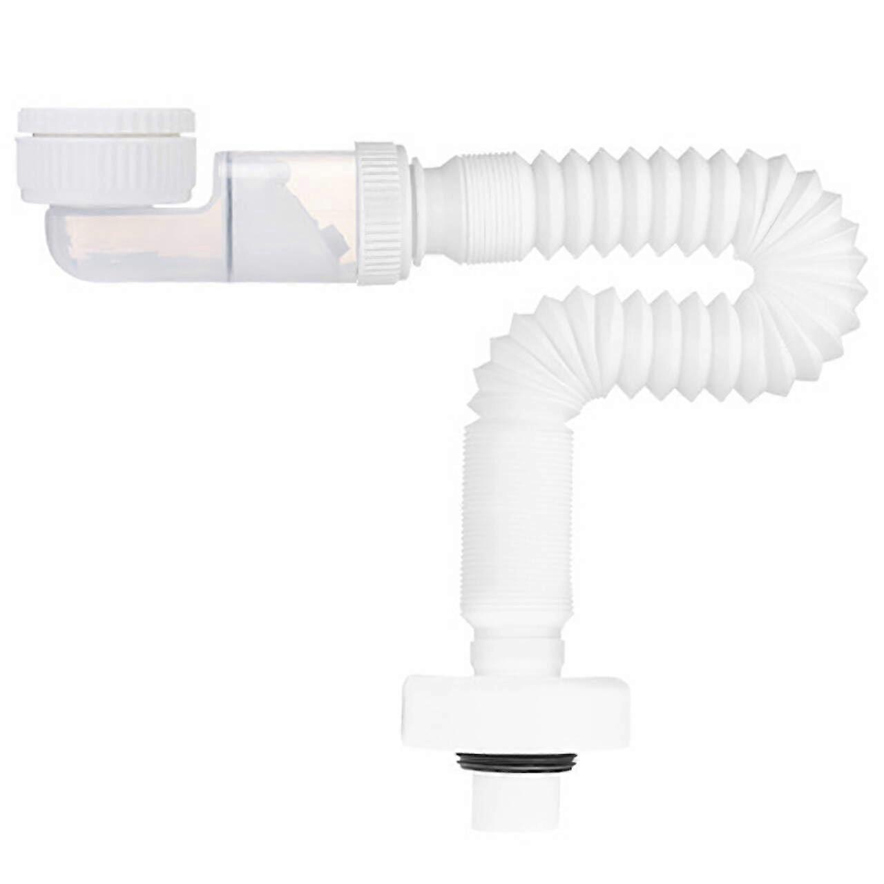 1 1/4 Inch SpaceSaving Siphon, 360° Adjustable Drain Pipe, OdourProof for Sink