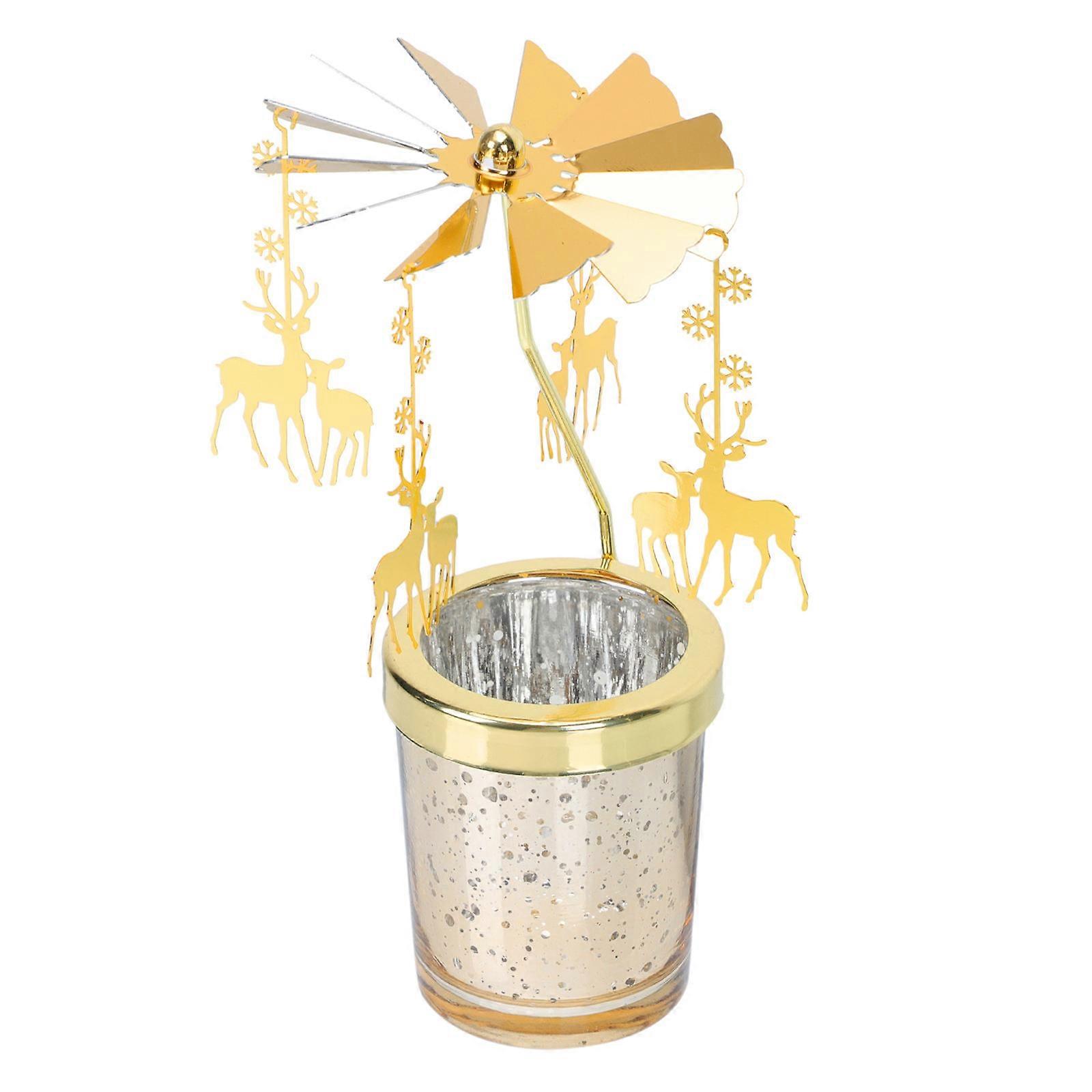 Elegant Rotating Candle Holder with Deer Accents Simple Display Rack for Weddings, Parties & Home Decor
