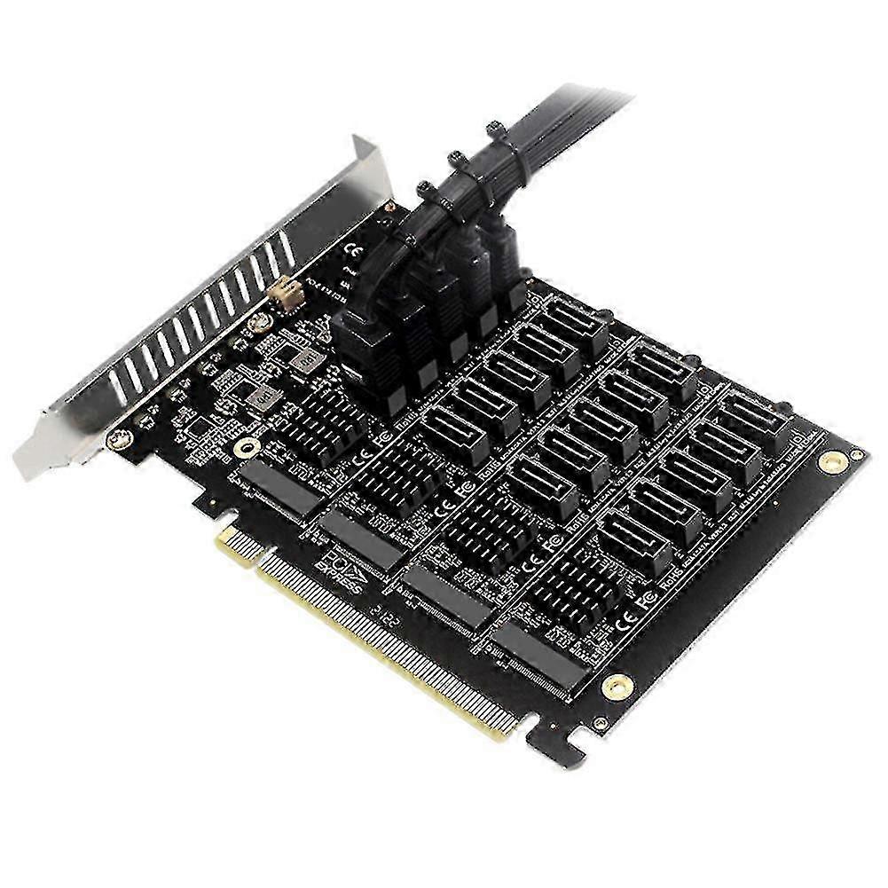 2025 Pci-e Sata Kaart Pcie X16 Nvme M.2 Raid Array Uitbreiding Naar 20-poorts Adapter Jmb585 Chip