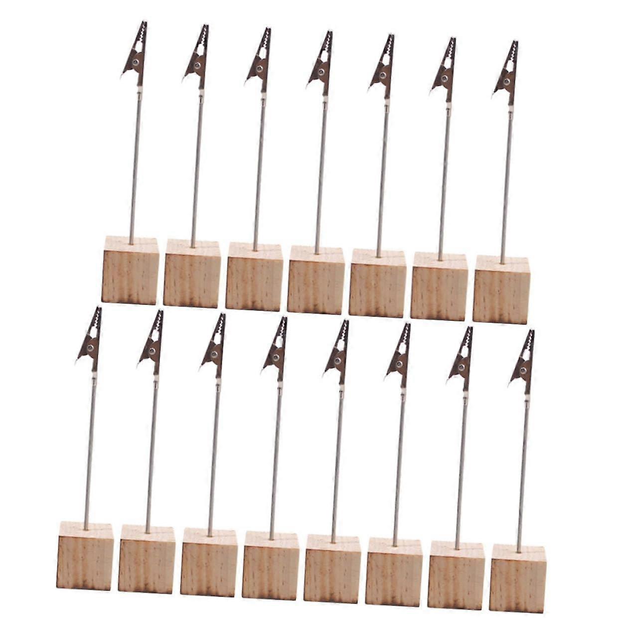 15 Vintage Wooden Table Card Holders Set - Sturdy Photo Holders for Menu Cards, Notes, and Business Cards, Ideal for Weddings and Events