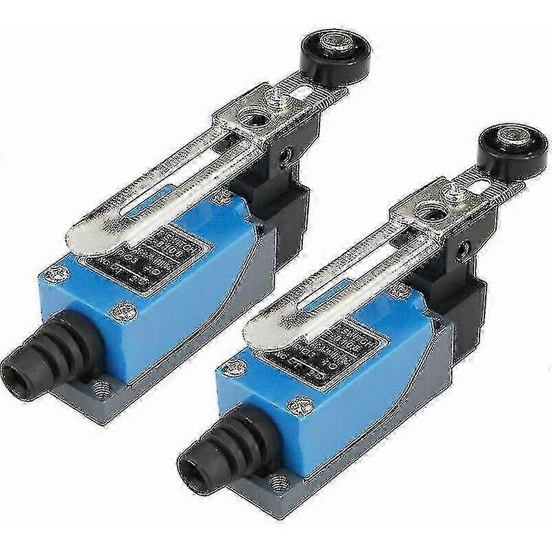 2pcs Me-8108 Momentary Limit Switch Travel Switch, Adjustable Roller Lever Arm Arduino Limit Switch Nc-no Cnc Mill Laser Plasma Router (2pcs, Me-8108