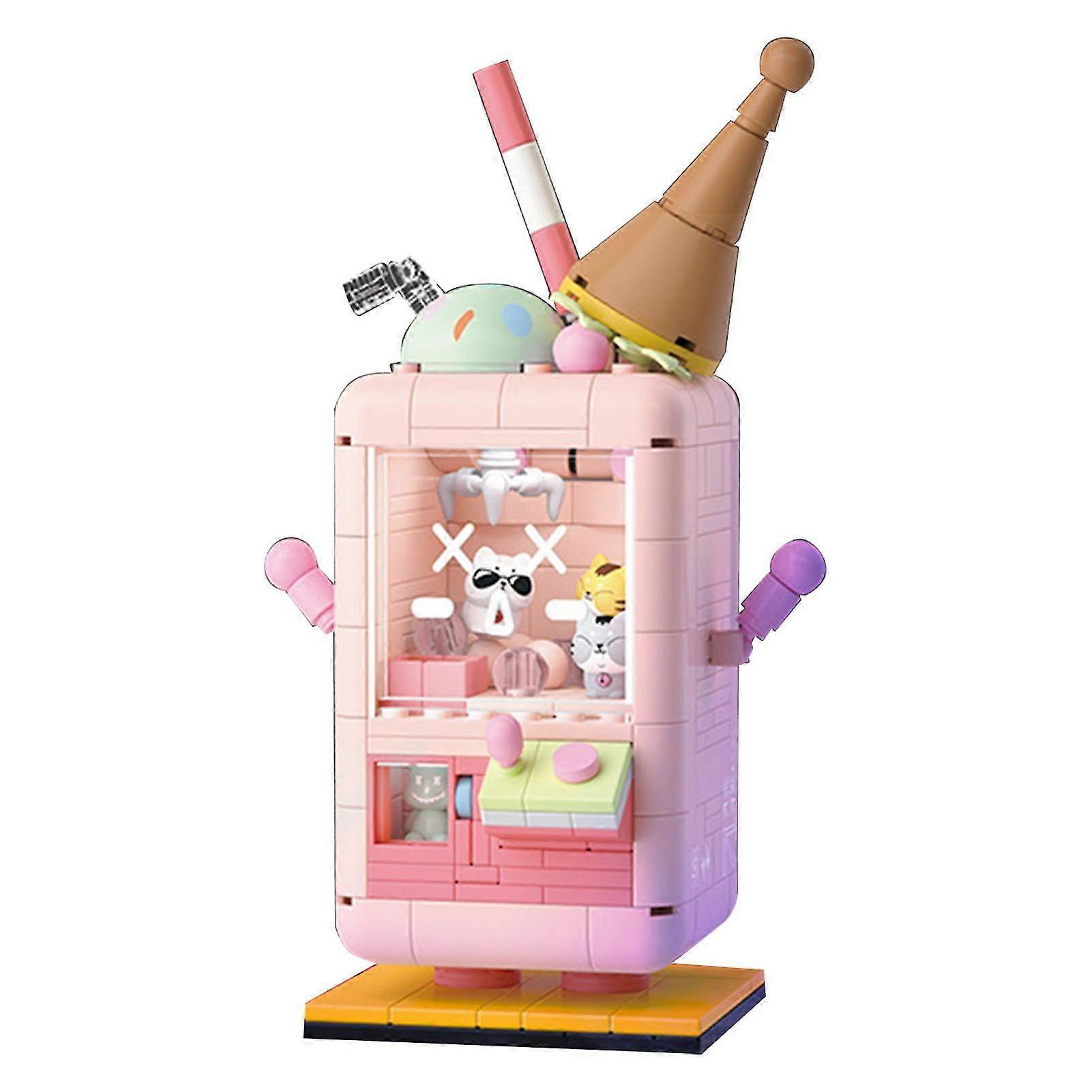 DIY Claw Machine Toy for Kids - Creative Pink Brick Building Set