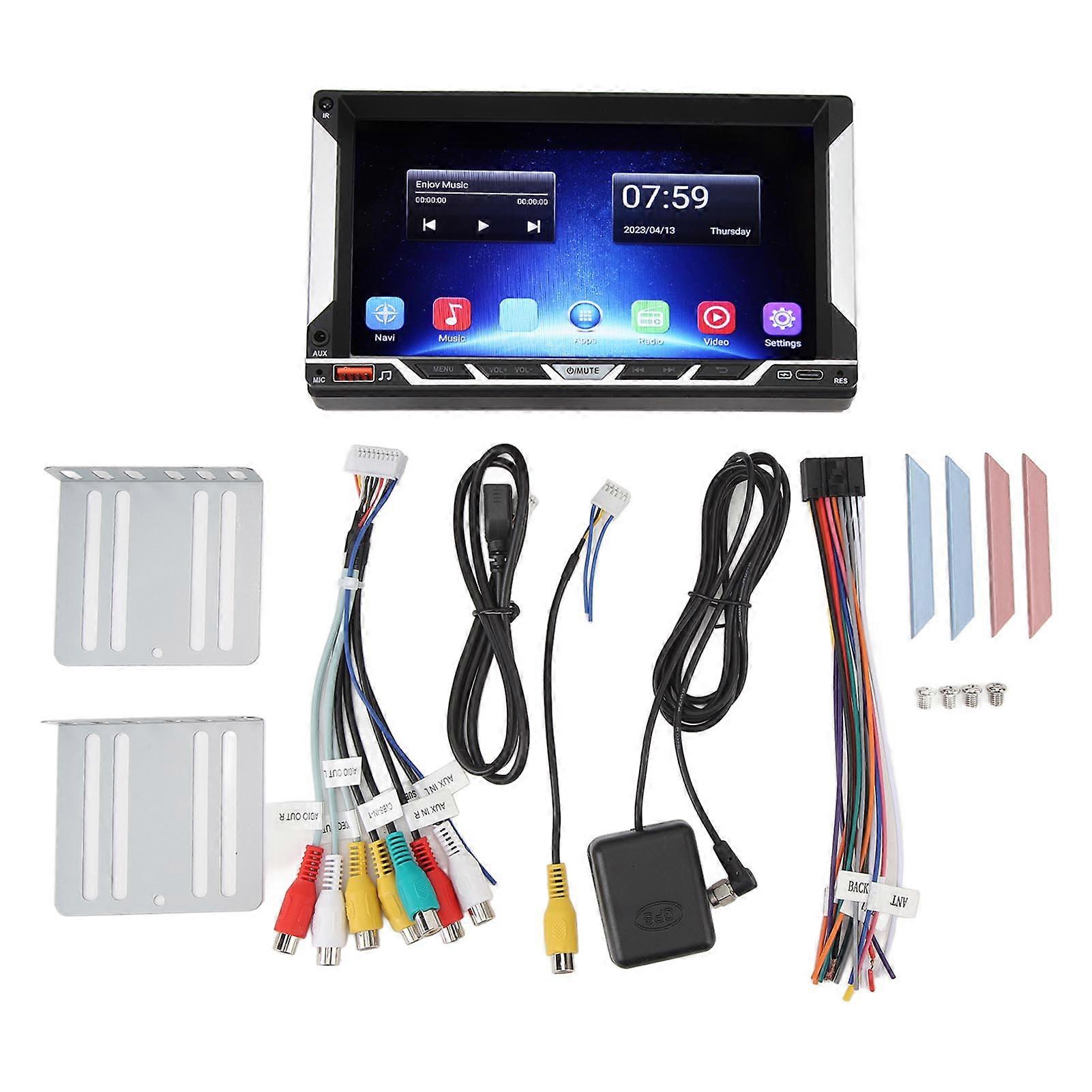 7-Zoll-Android 12 CarPlay-Autoradio Drahtlose Auto-GPS-Navigation WiFi FM Bluetooth für Fiesta DC12V