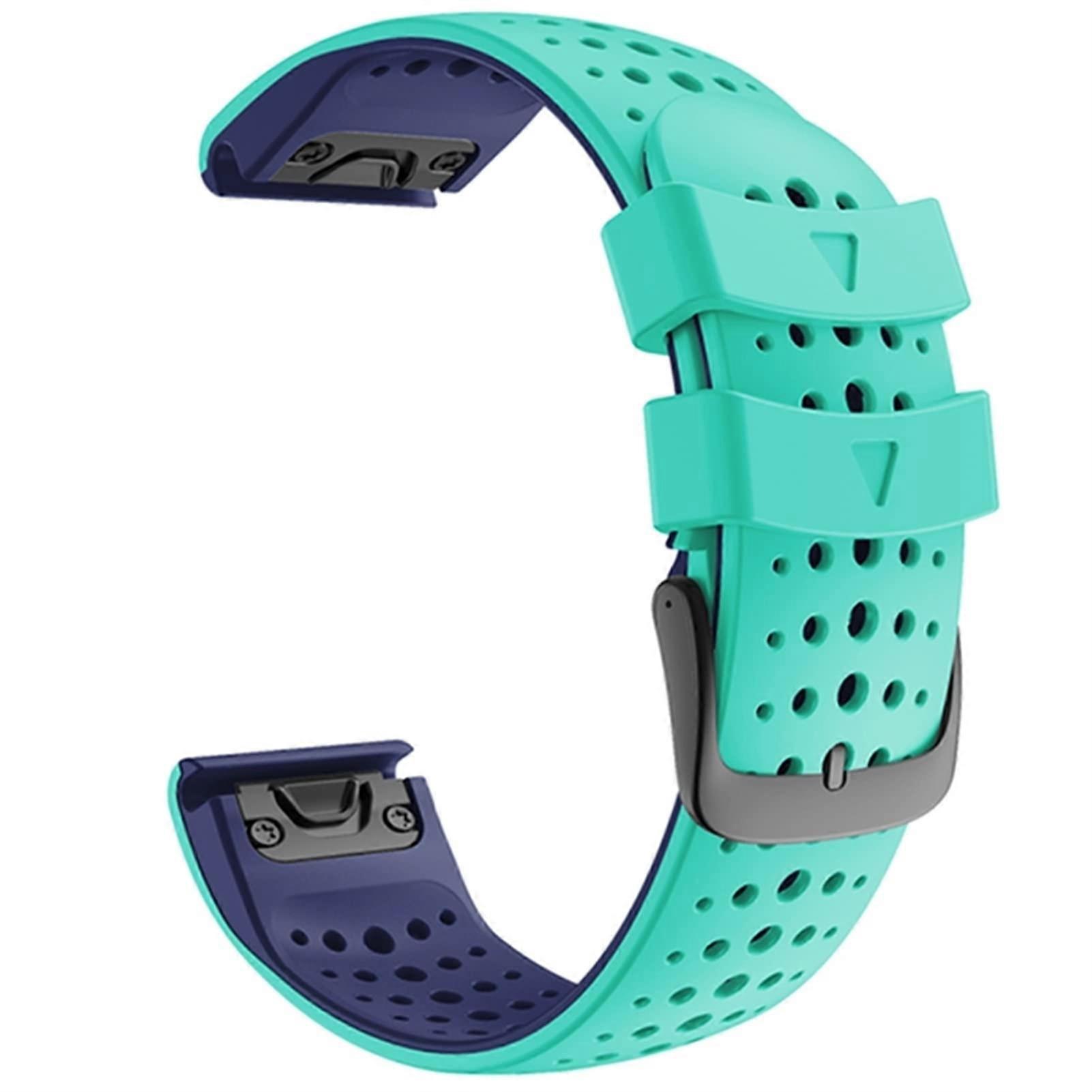Silicone Watch Strap for Garmin Fenix 7 7X Forerunner 935 945 22mm Blue-Green EasyFit Wristband Replacement