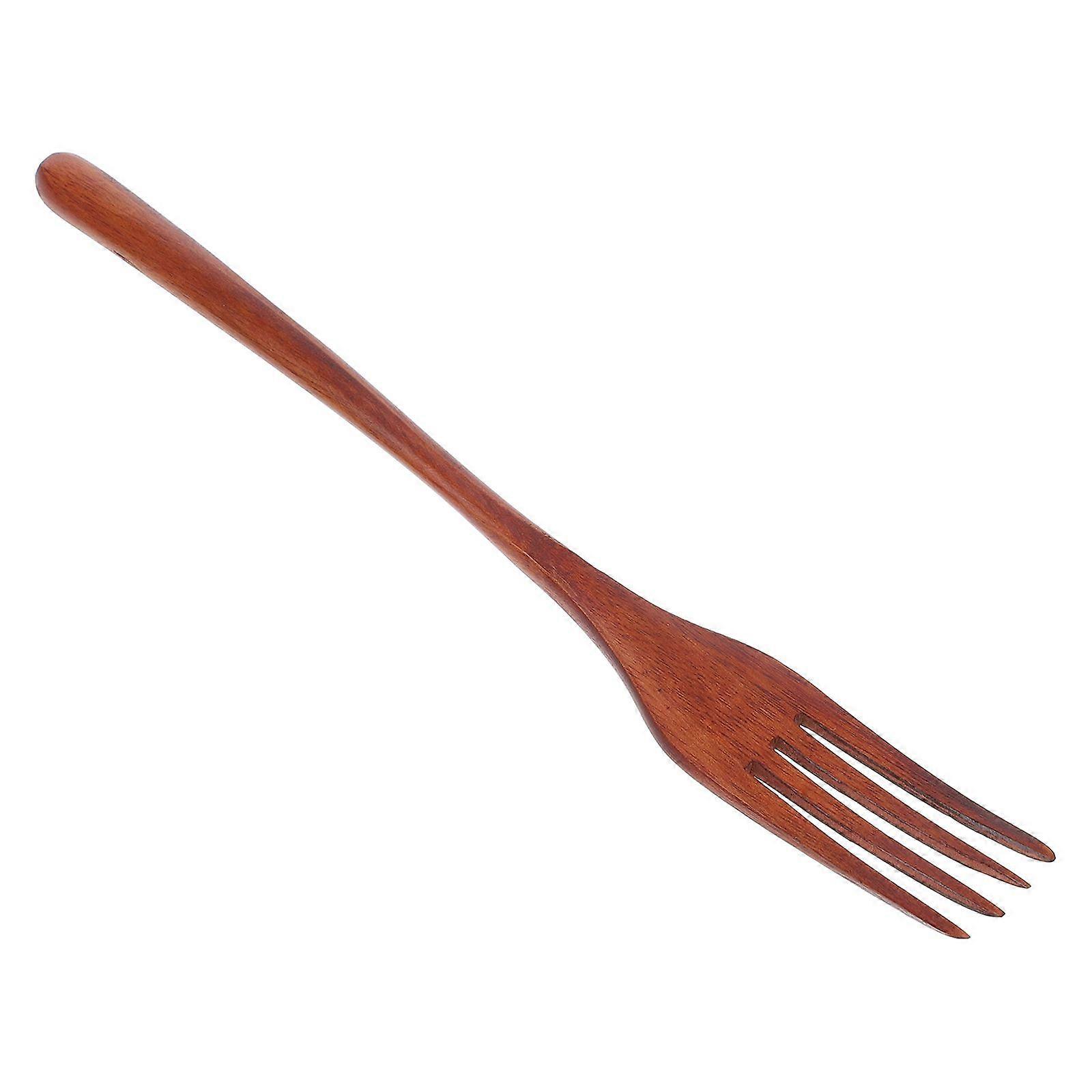 Smooth Wooden Kitchen Utensil Long Handle Fork Kitchen Fork Wood Fork Mixing Fork