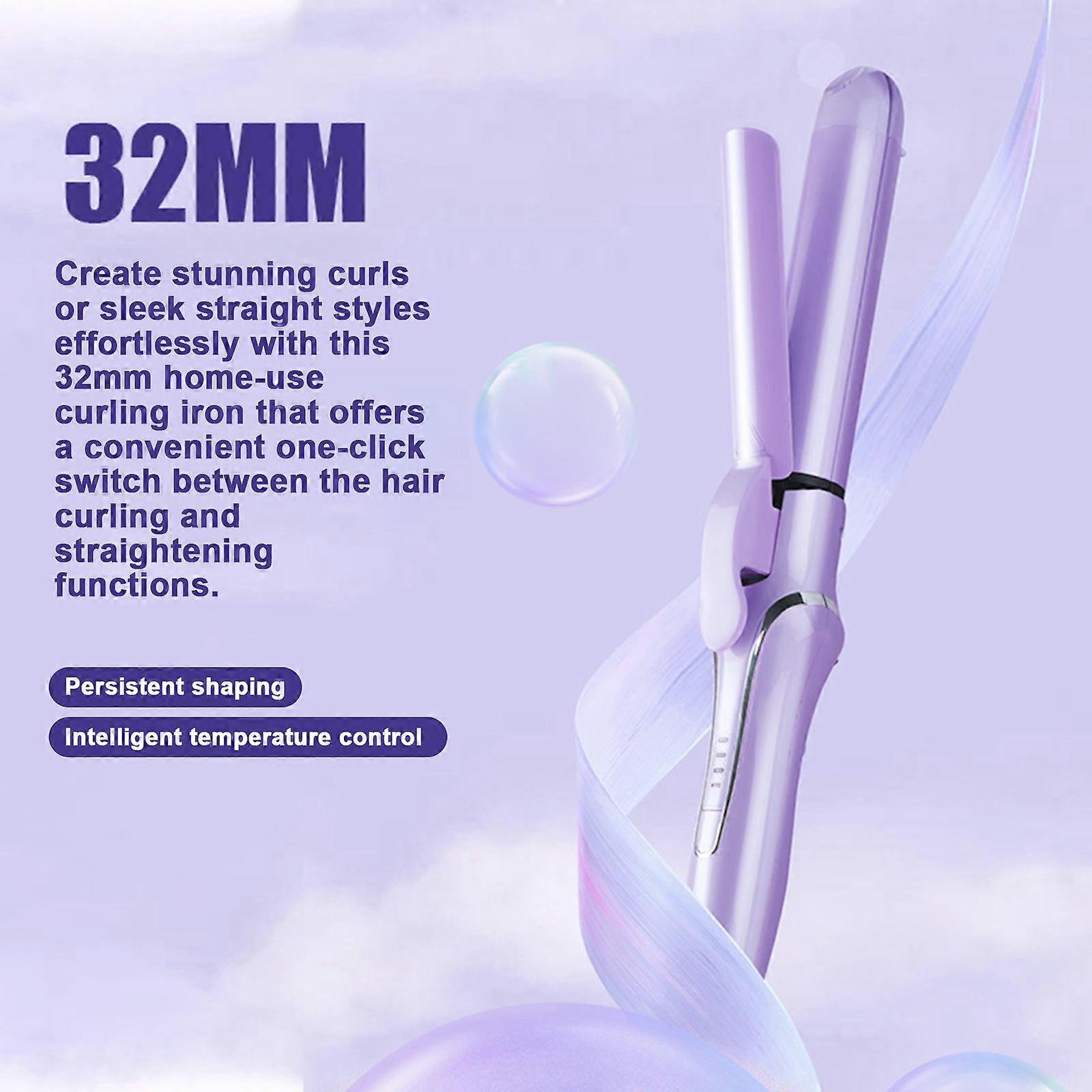 32mm Home Use Curling Iron Hair Straightener Hair Curler 4 Temperature Settings PTC Heating Heat-insulated Front End 1-hour Auto Power-off