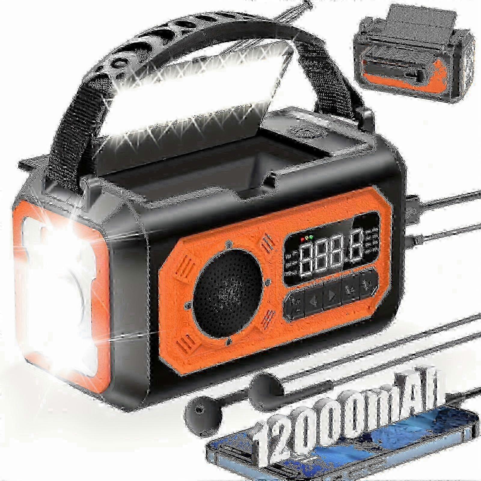 Emergency Solar Weather Radio With Led Flashlight
