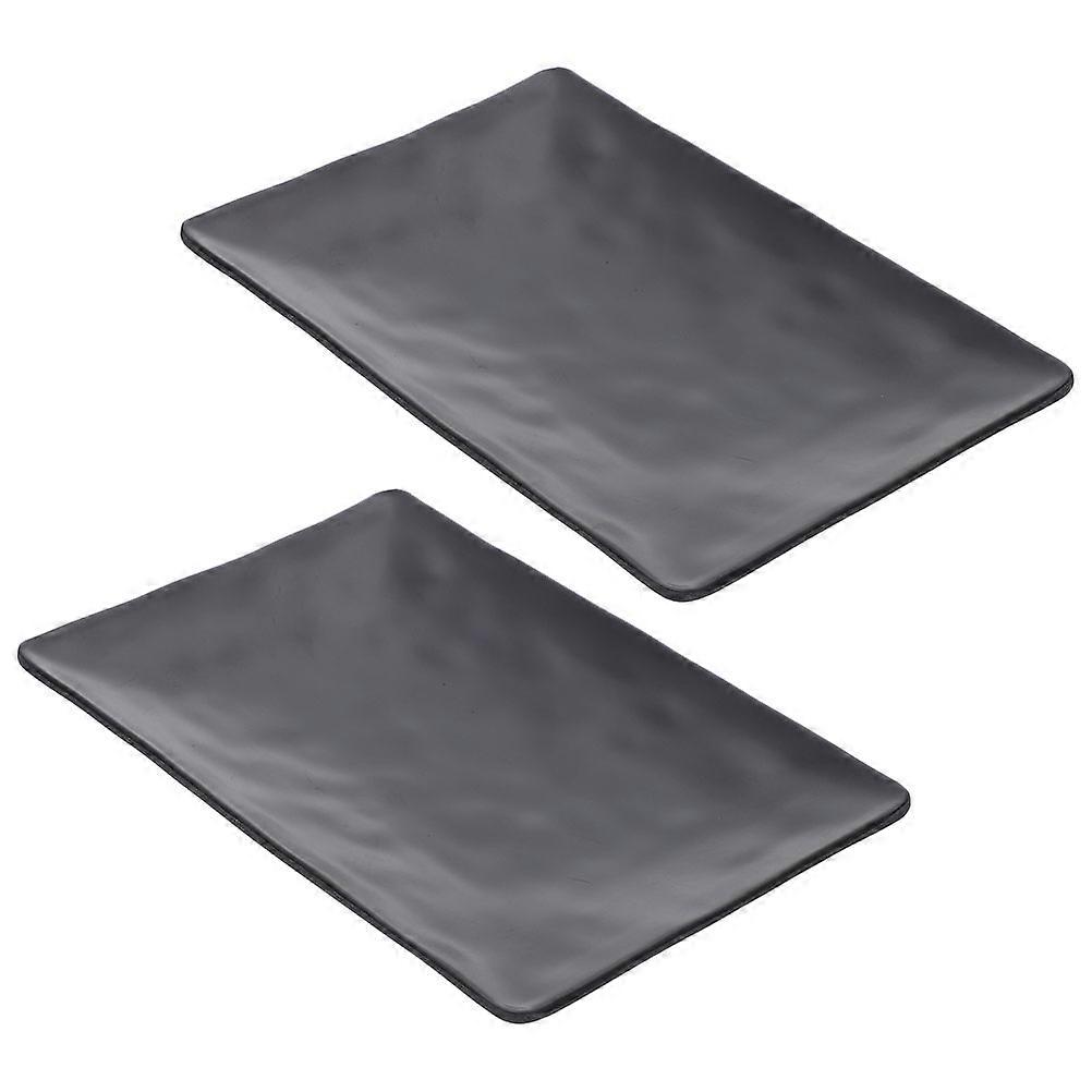 Serving Dish Plate Dishes for Restaurant Use Made of Black Material 2Pcs