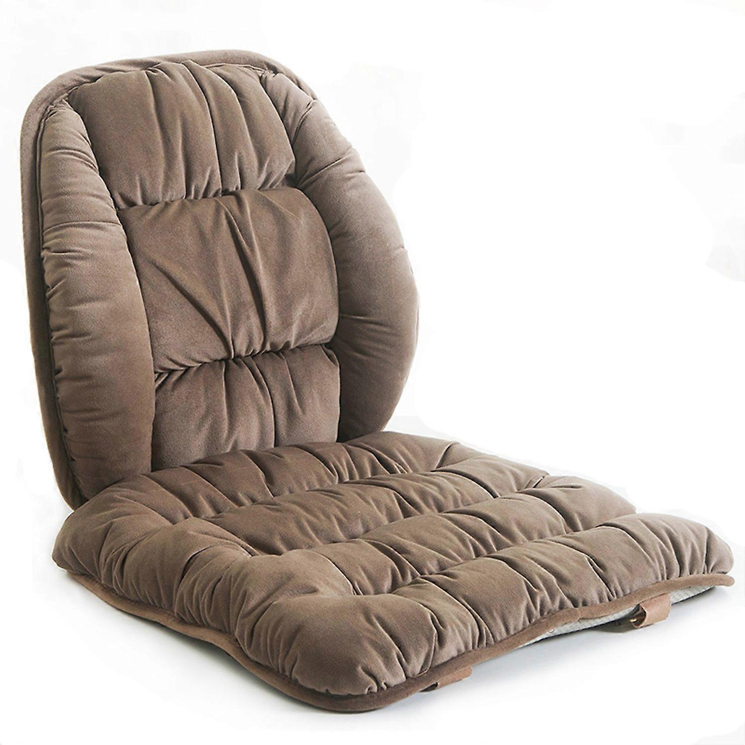 Adjustable Comfy Lumbar Back Support and Soft Nonslip Seat Cushion for Office,Car SeatsCoffee
