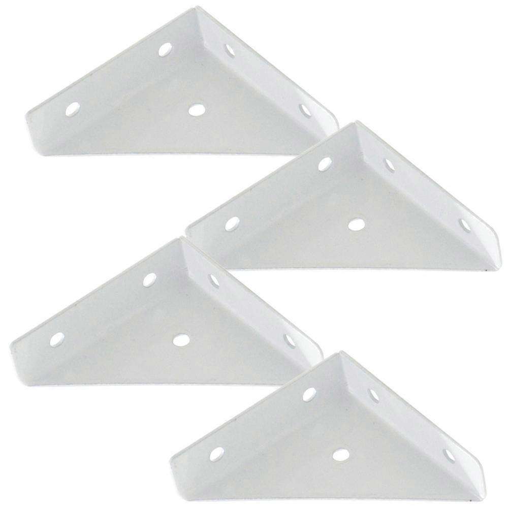 4pcs Heavy Duty Corner Iron Brackets for Furniture Repair – Resistant & Easy Installation for Shelves, Tables, and Cabinets – Medium Size, White