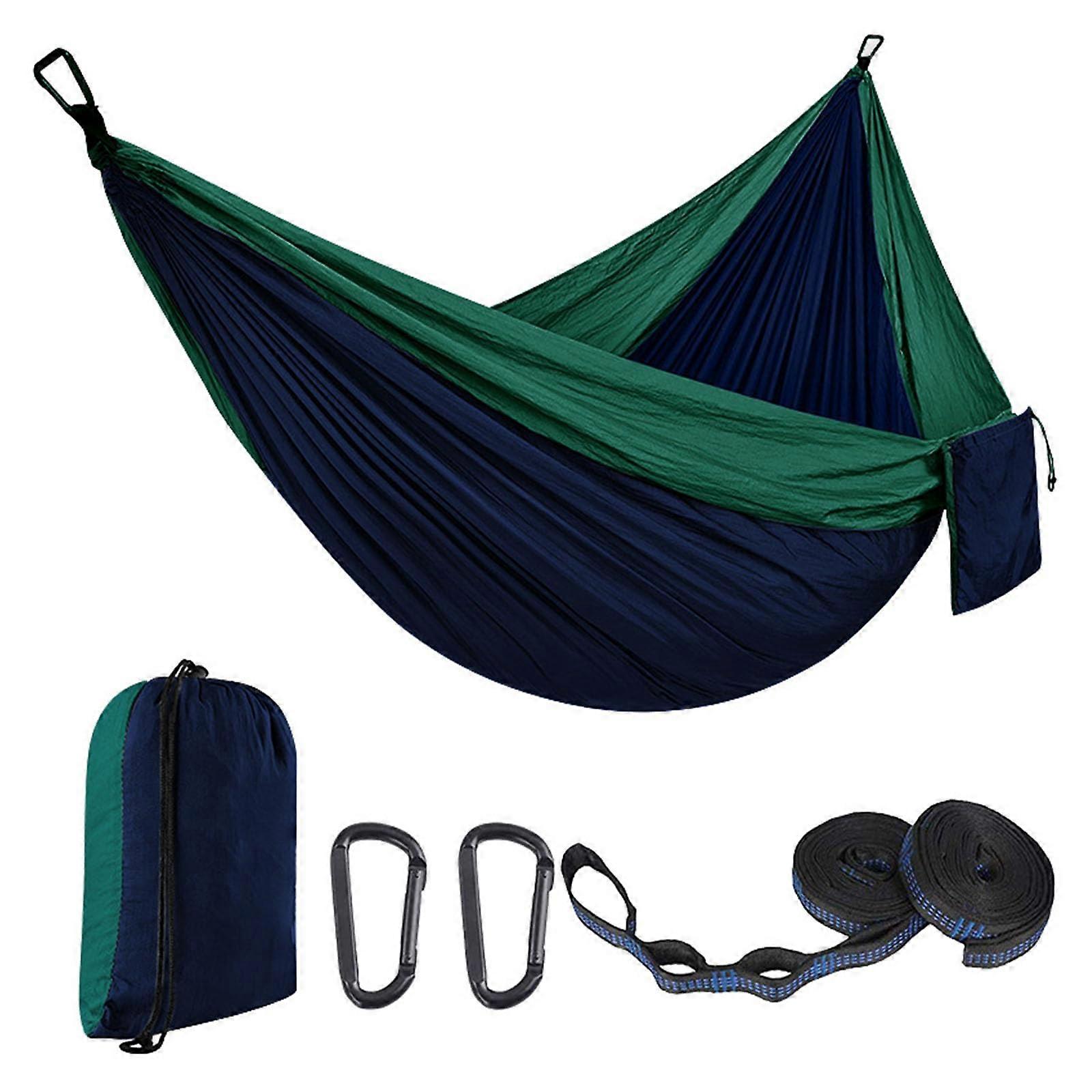 Camping Hammock Chair Nylon Fabric Texture With Water Resistant Carry Bag And Adjustable Strips For Beach Backyard 270x140 Dg Db