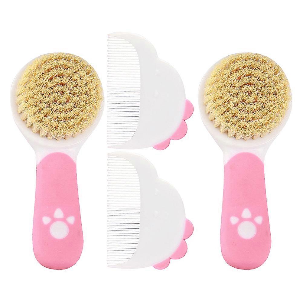 Gentle Hair Care Brush And Comb Set For Toddlers With Lightweight Design Perfect For Cradle Cap Cleaning 6 Sets