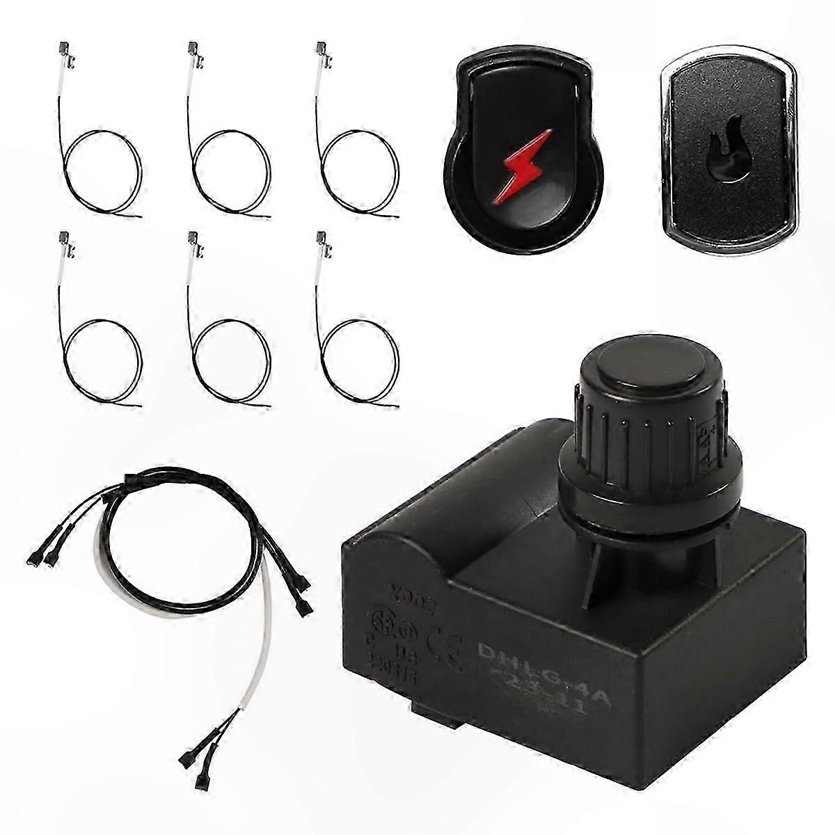 4-Pack Ignition Kit for Gas Grills, Universal Ignitor Module with Wires and Push Buttons