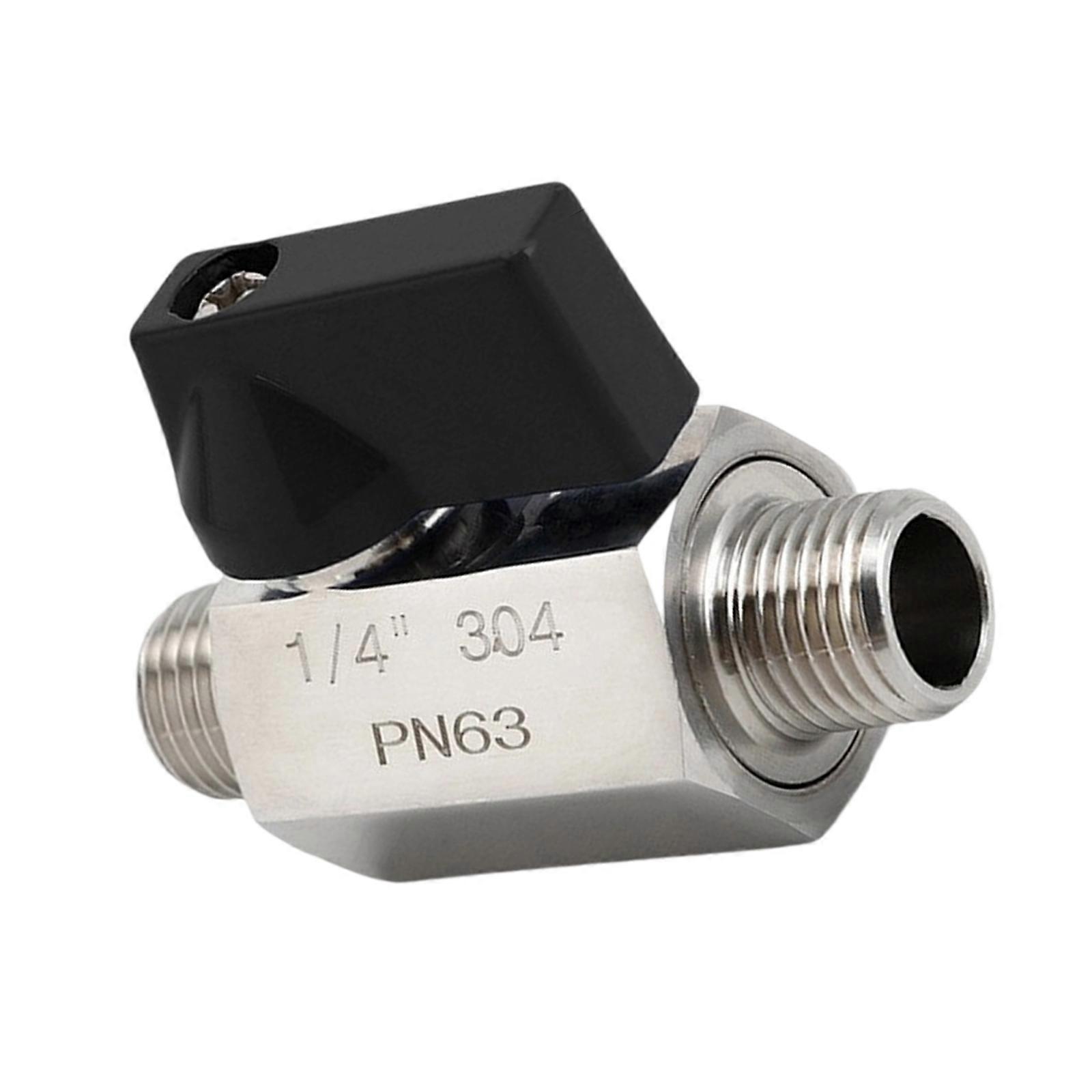 Small Space Compatible 1/4" Stainless Steel Ball Valves Double Thread Connection Wide Temperature Ranging Space Saving Multicolor