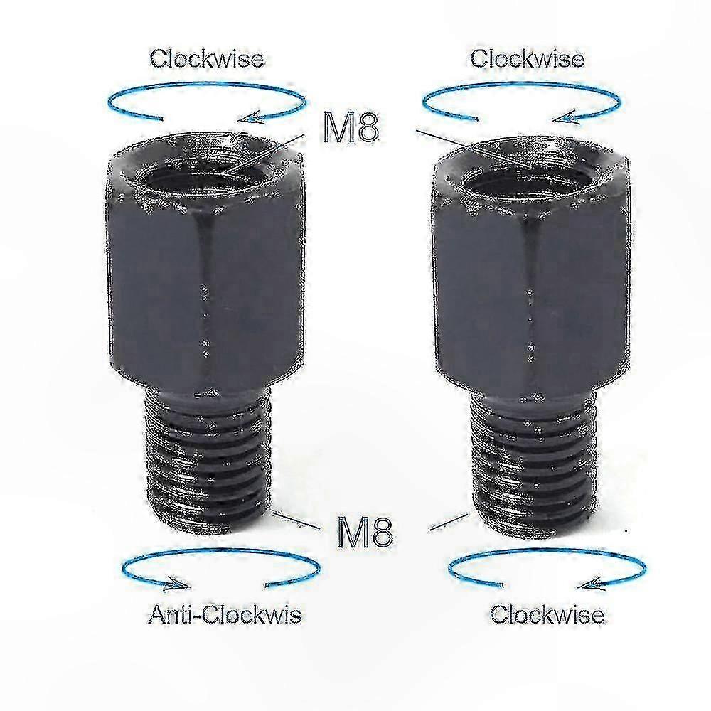 Universal Motorcycle Mirror Adapters - Black Rearview Mirrors with Right & Left Thread for Bikes