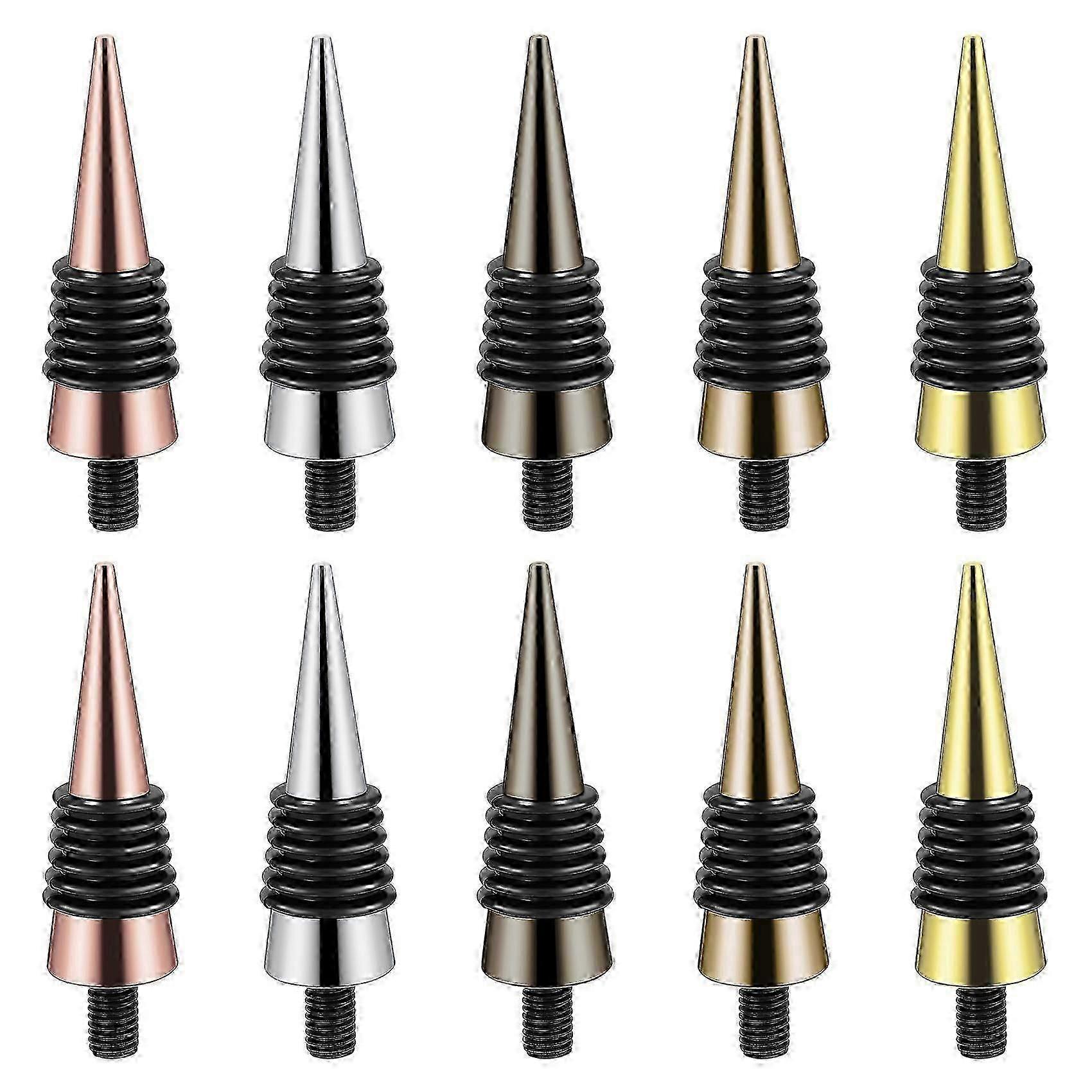 10 Pieces Blank Bottle Stopper with Threaded Post Metal Wine Stopper Inserts Set Hardware for Wood Turning DIY Project