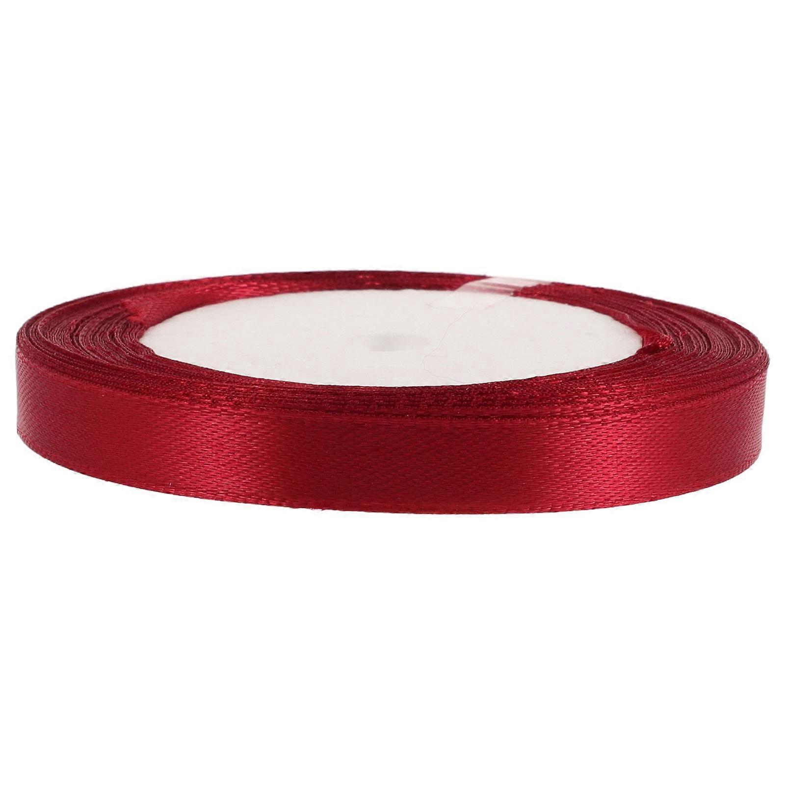 Wine Red Silk Ribbon Wrapping Ribbon for Gift Packaging 1 Roll