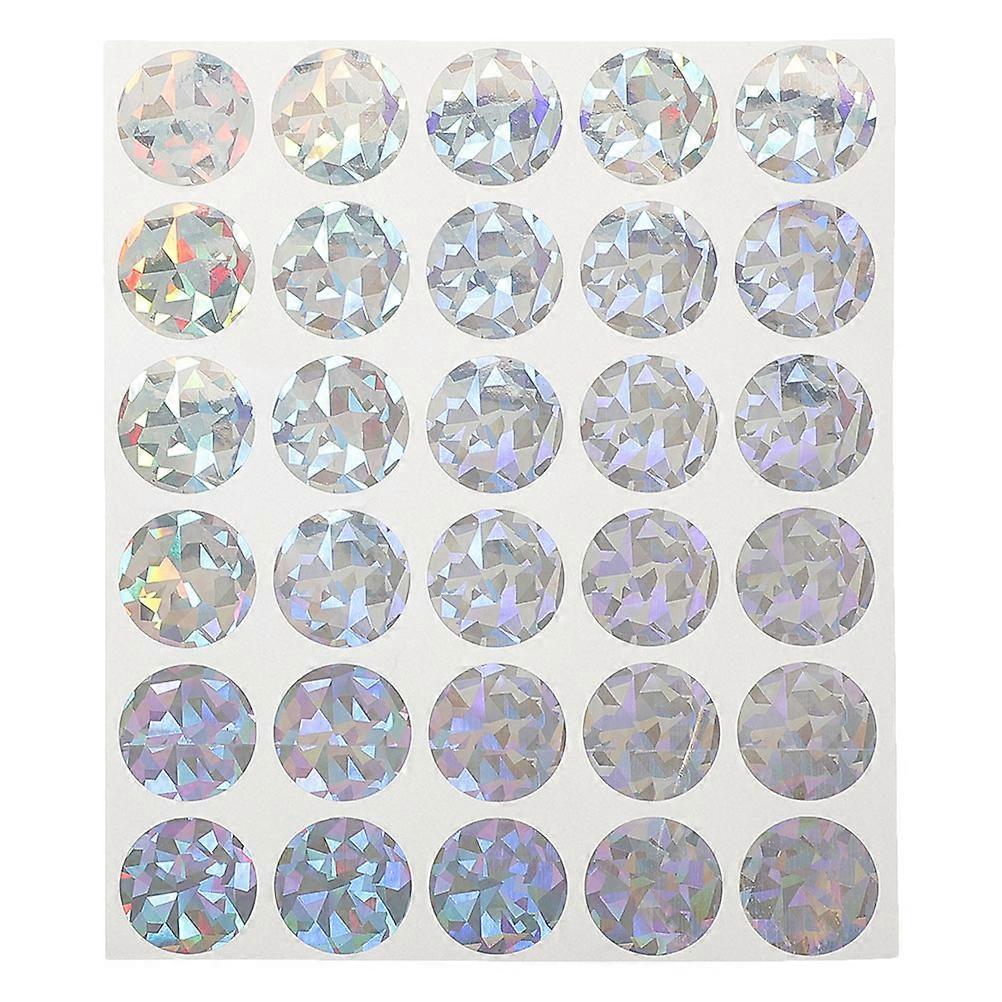 Silver Scratch Off Decals Paper 30Pcs Circle Stickers Birthday Cards Game Prize