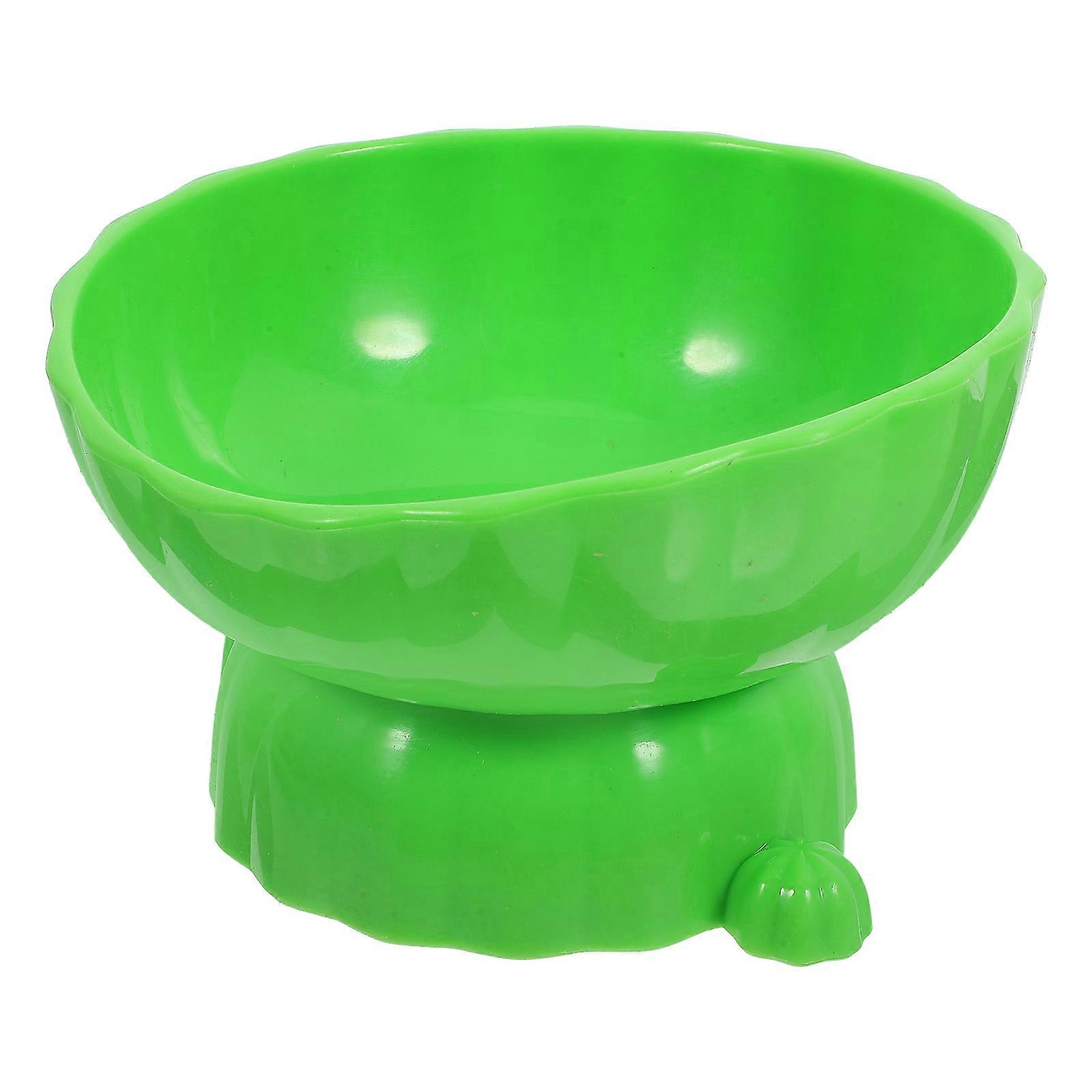 Elevated Cat Bowl for Dry and Wet Food Made of Safe ABS Material Green Color Friendly Mealtime 7.9