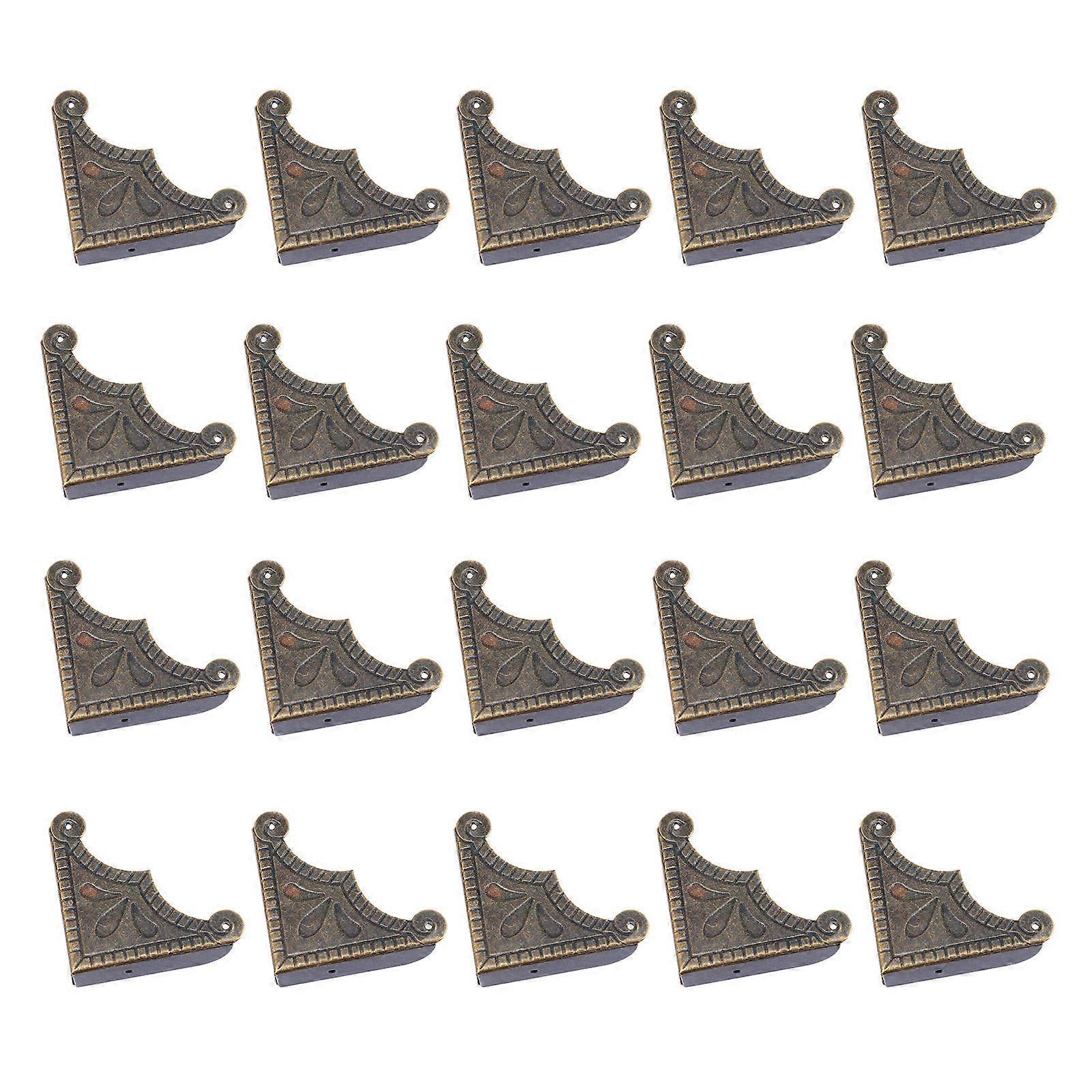 Ancient Copper Box Corner Protector Guard for Furniture 20Pcs Set
