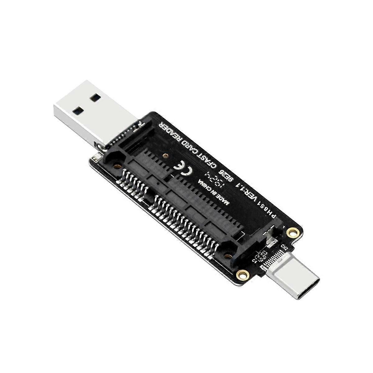 CFast USB 3.1 Type A+C Card Reader 10Gbps Fast Card Reader Portable Aluminum CFast Memory Card Adap