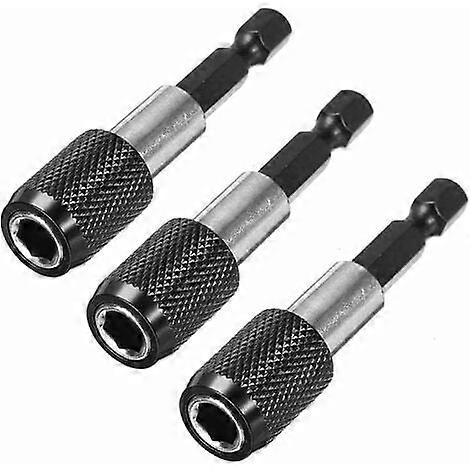 3pcs 6.35mm Hex Shank Magnetic Screwdriver Bit Holder Socket Screwdriver Bits for Quick Release Bar, 60mm Length